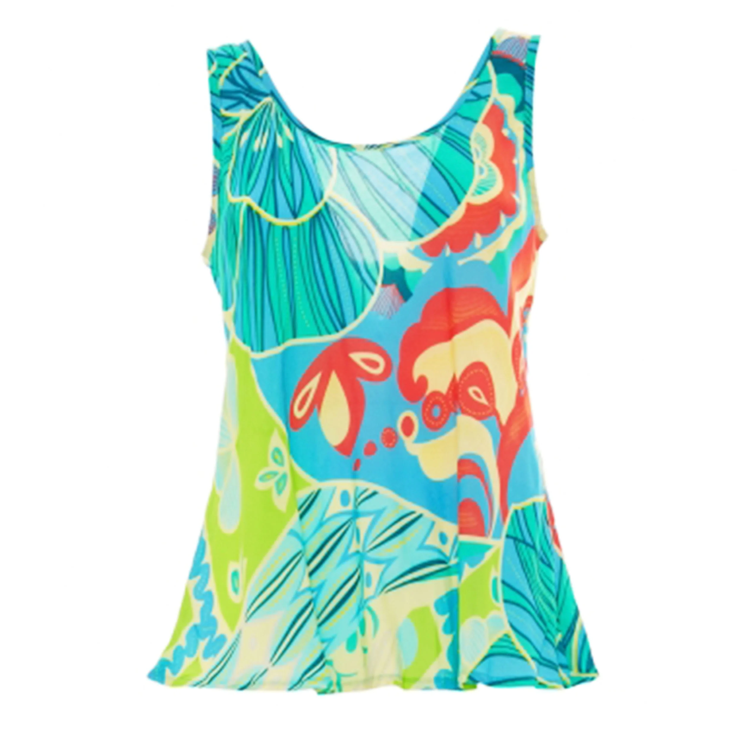 BABA DESIGN Top Smanicato MYSTIC LAGOON Azzurro e Multi - immagine 2