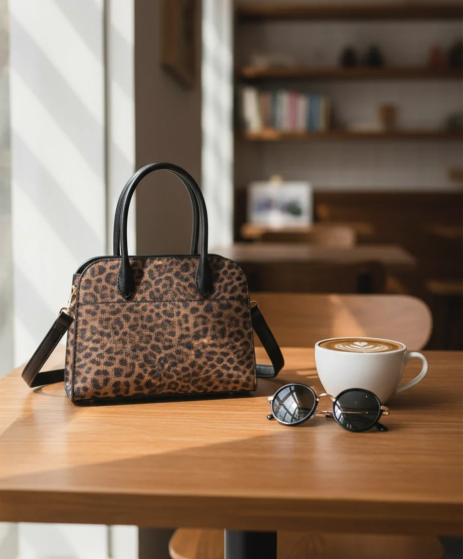 Borsa firmata COCONUDA tote borsetta rigida simil pelle fantasia animalier TRACOLLA - immagine 5