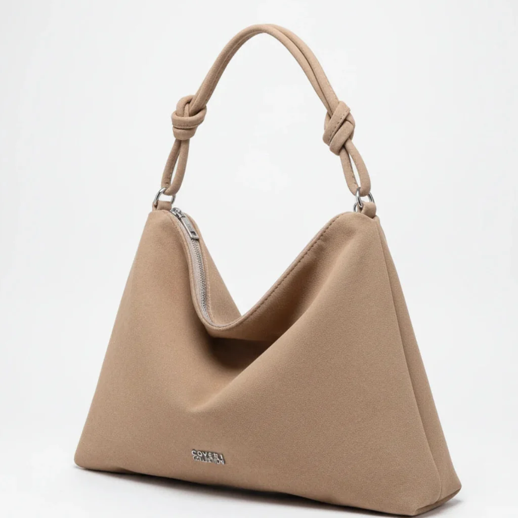 Coveri Collection - Borsa firmata a sacco spalla mono manico camoscio scamosciata - immagine 2