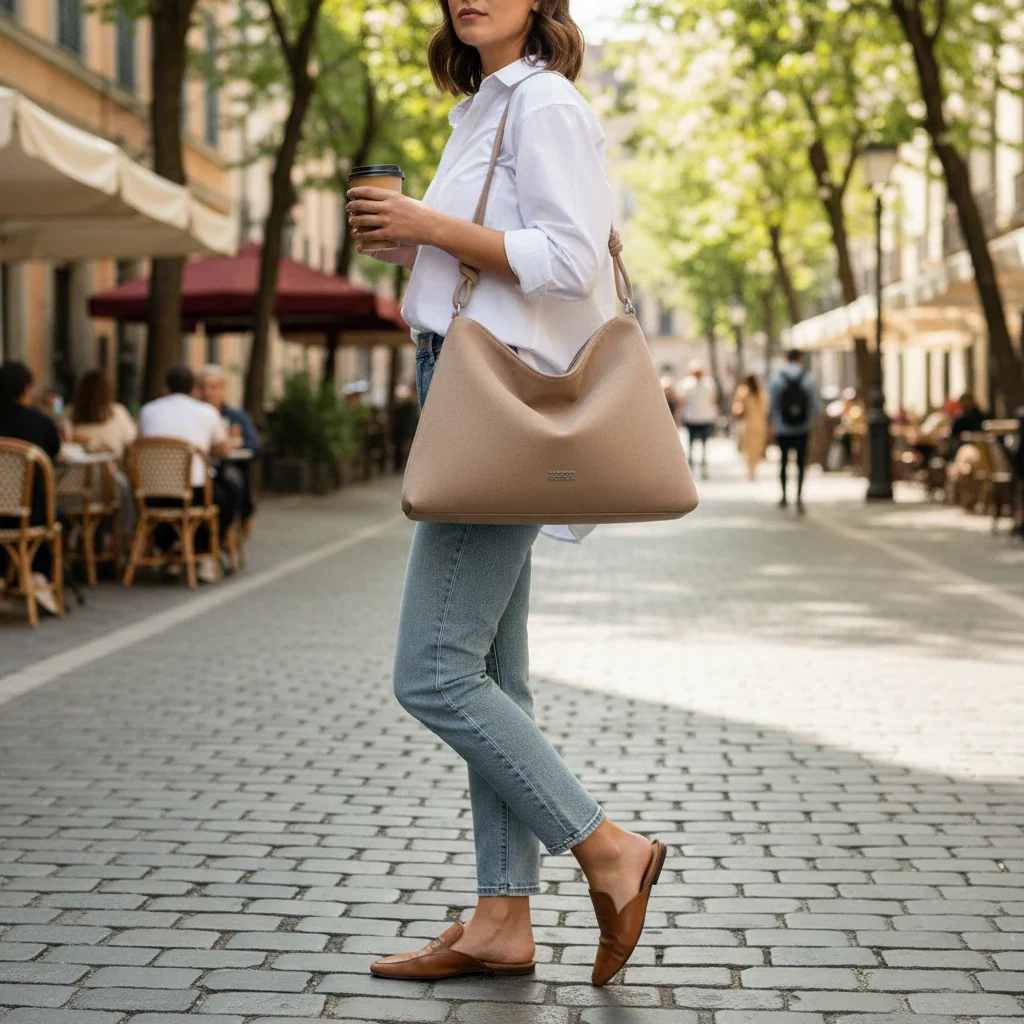Coveri Collection - Borsa firmata a sacco spalla mono manico camoscio scamosciata - immagine 5
