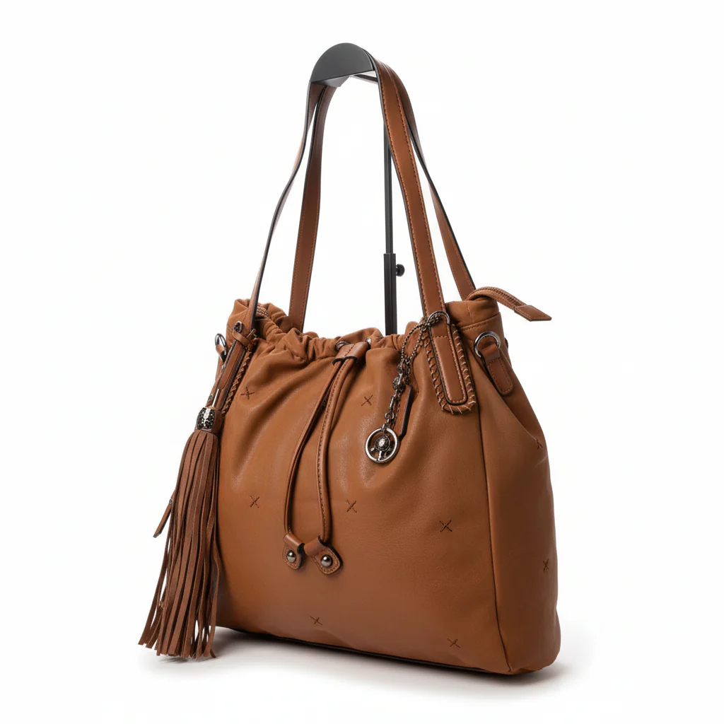 CHARRO - Borsa 2in1 trasformabile similpelle camoscio velluto morbida a sacco hobo capiente unica tinta nuovo - immagine 5
