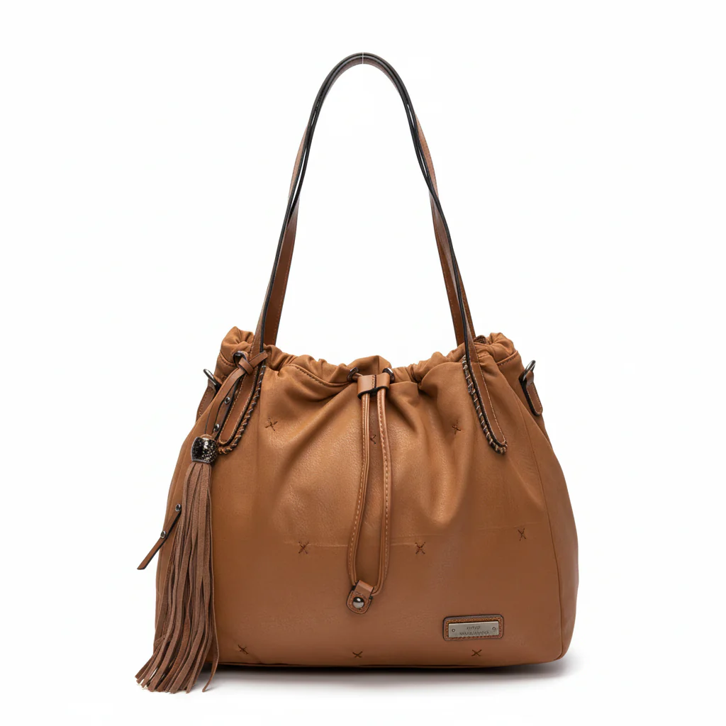 CHARRO - Borsa 2in1 trasformabile similpelle camoscio velluto morbida a sacco hobo capiente unica tinta nuovo - immagine 6