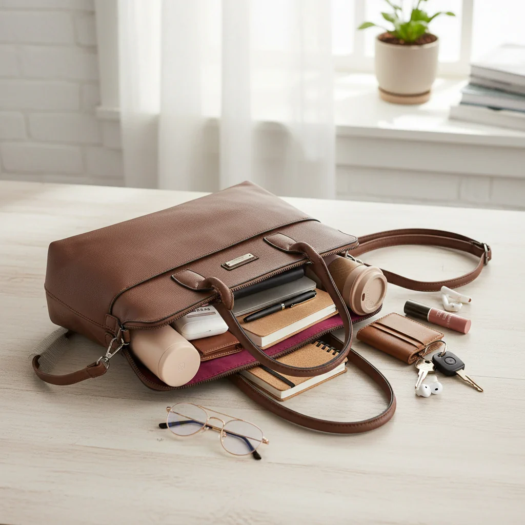 CHARRO - Borsa shopping a spalla grande tracolla casual simil pelle venata ufficio - immagine 6