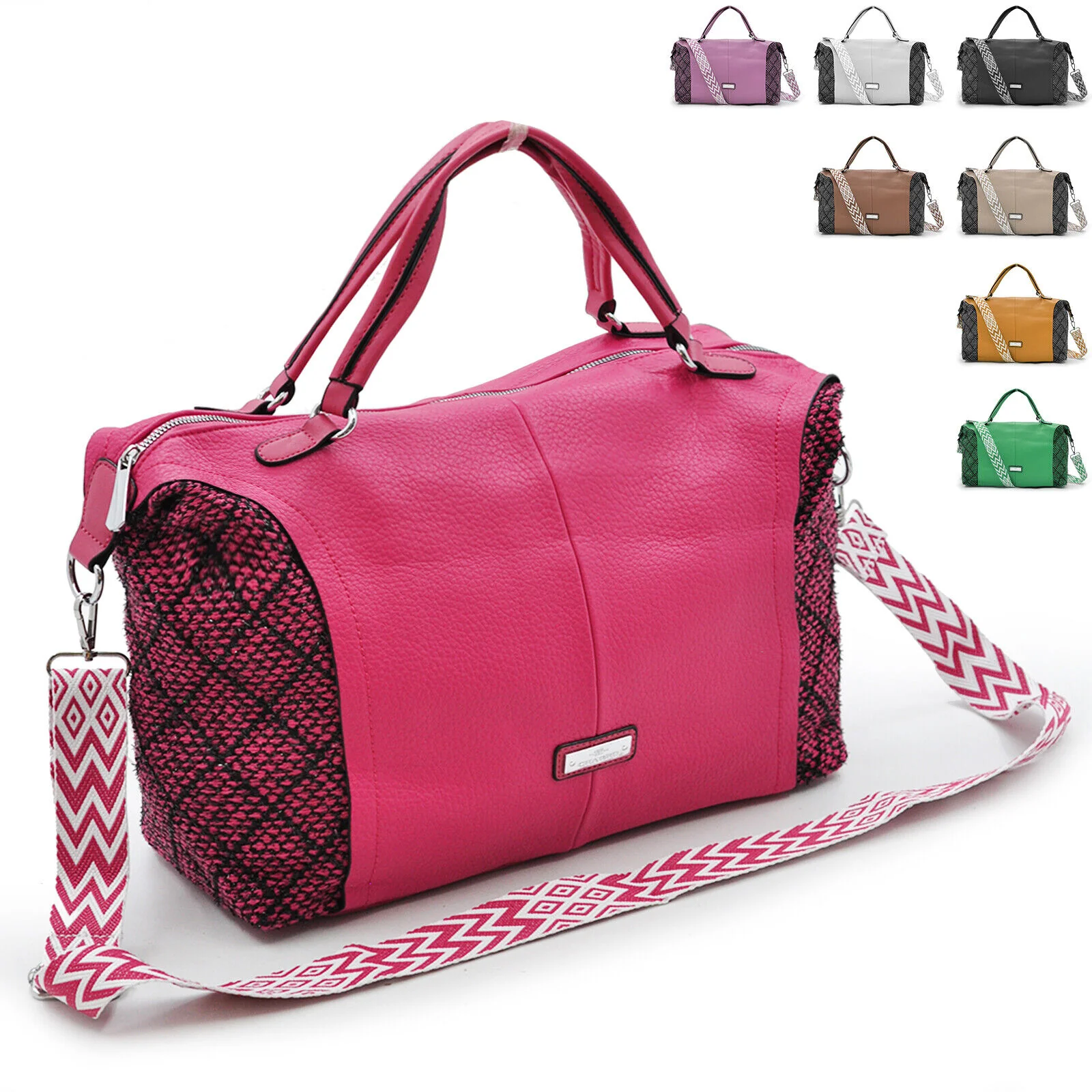 Borsa firmata CHARRO donna bauletto ricamata multicolore pelle pizzo morbida - immagine 2