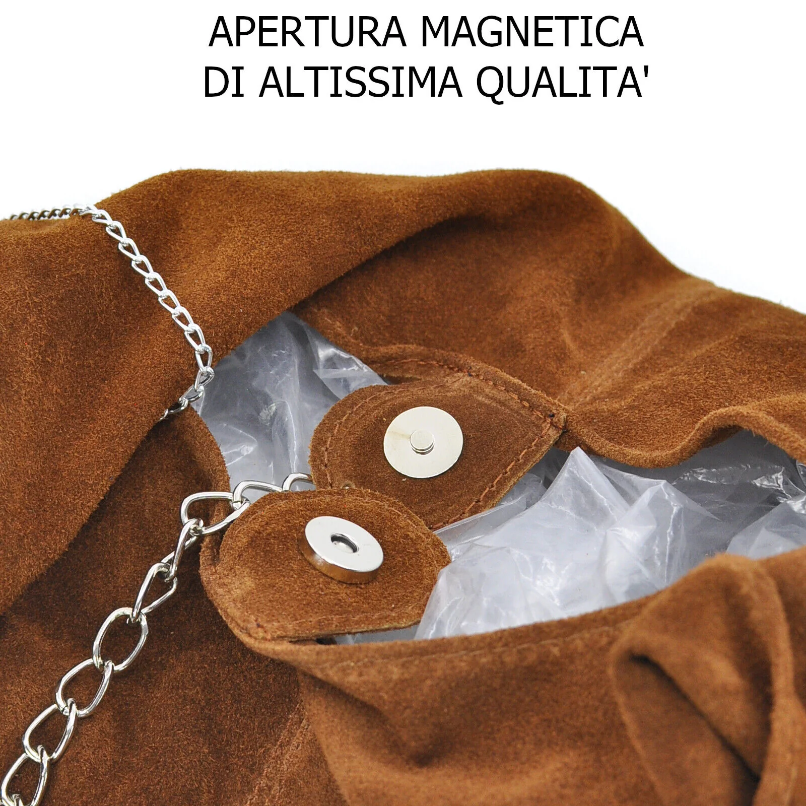 Gyoiamea italy VERA PELLE scamosciata hobo borsa sacco spalla donna monomanico - immagine 7