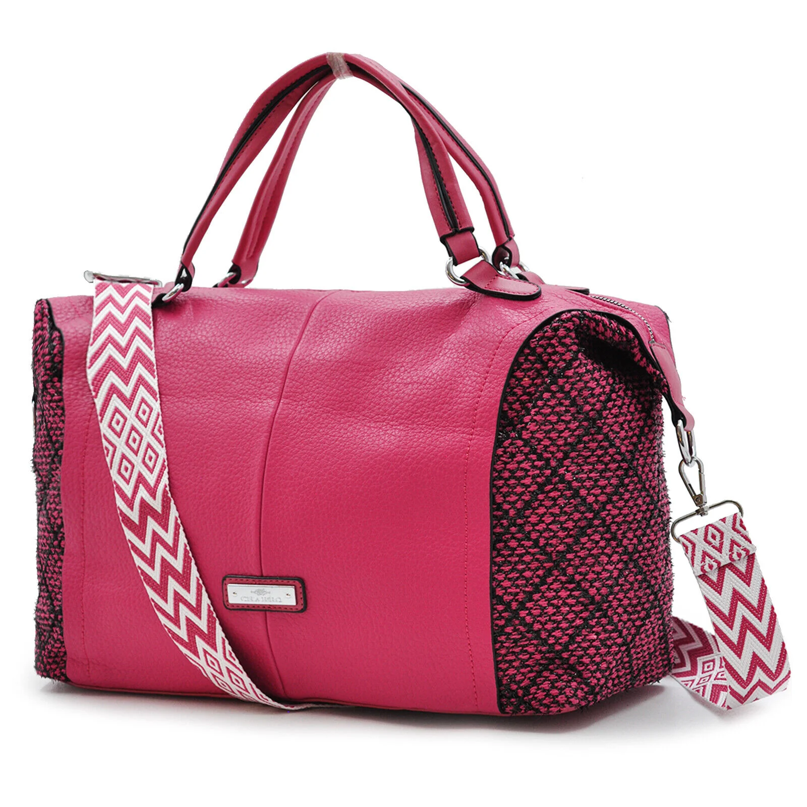 Borsa firmata CHARRO donna bauletto ricamata multicolore pelle pizzo morbida - immagine 8