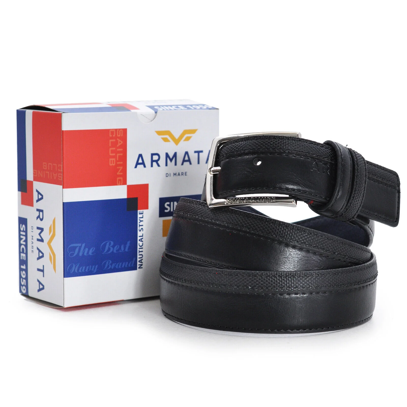 Cintura uomo firmata ARMATA DI MARE Cinta 3,8cm + busta regalo Casual semplice - immagine 9