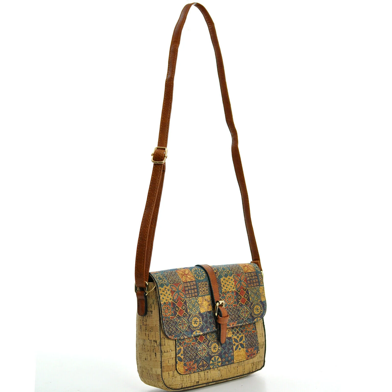 Gyoiamea borsa borsetta piccola sughero fantasia postina tracolla vintage fiori - immagine 8