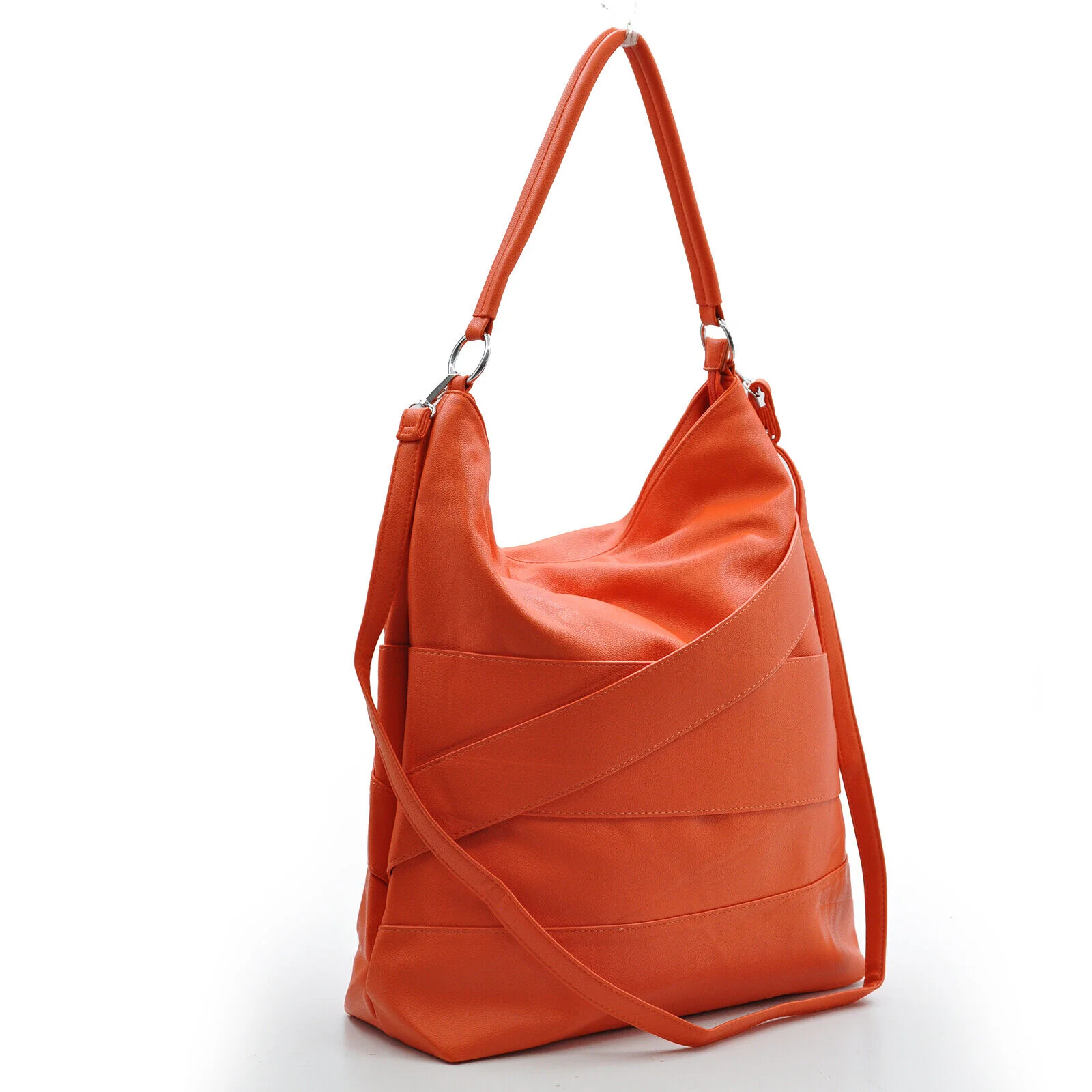 Borsa GM donna pelle mono manico intrecciata hobo capiente sacco grande spalla - immagine 9