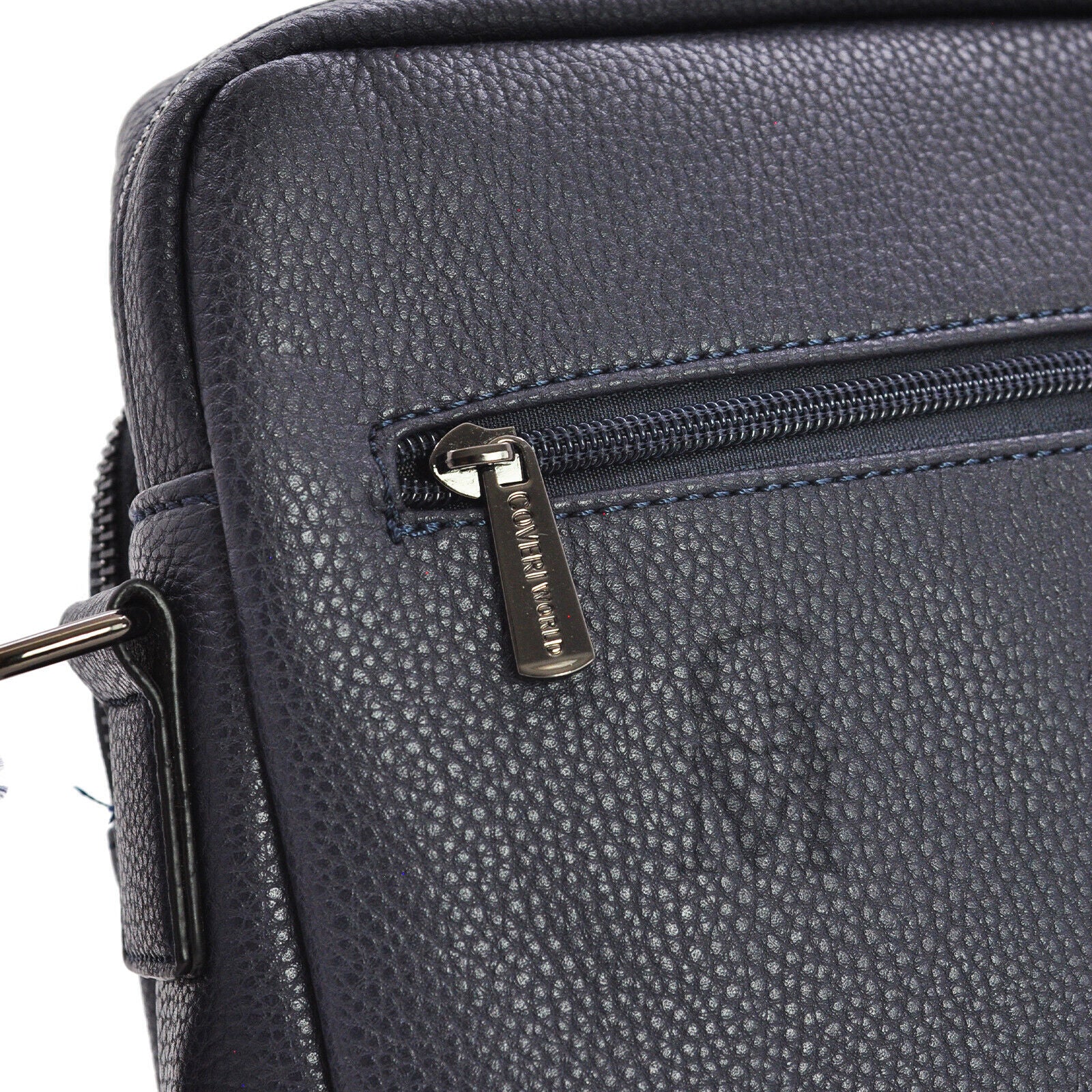 Borsello Uomo COVERI blu Borsa Tracolla in Pelle Grande Nero Marrone per Lavoro - immagine 5