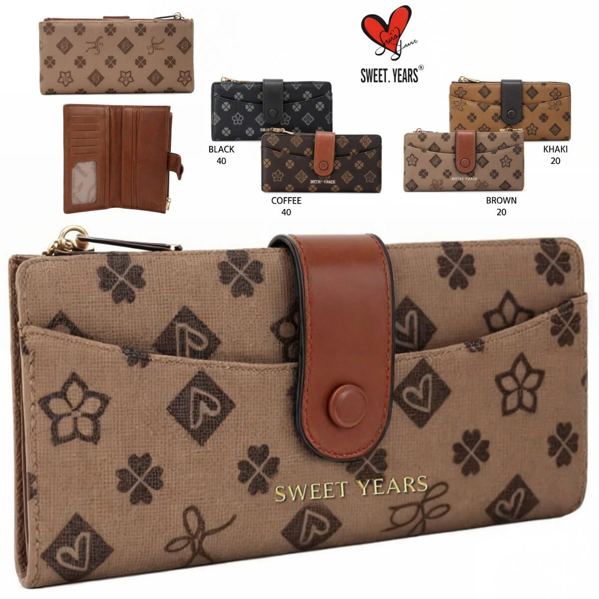Portafoglio Donna elegante Pelle trapuntata tasche Portamonete carte credito - immagine 2