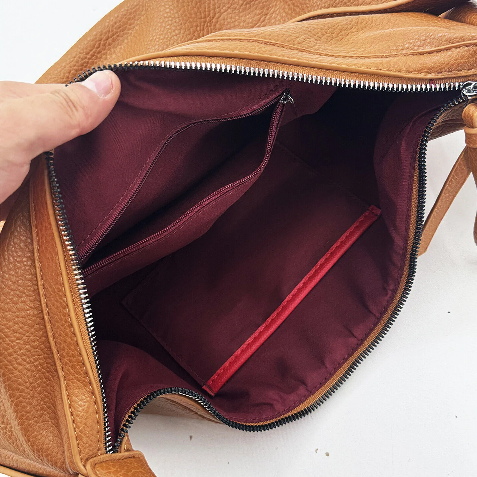 Borsa firmata Gyoiamea tracolla mezzaluna donna zip tracolla fantasia grande - immagine 6