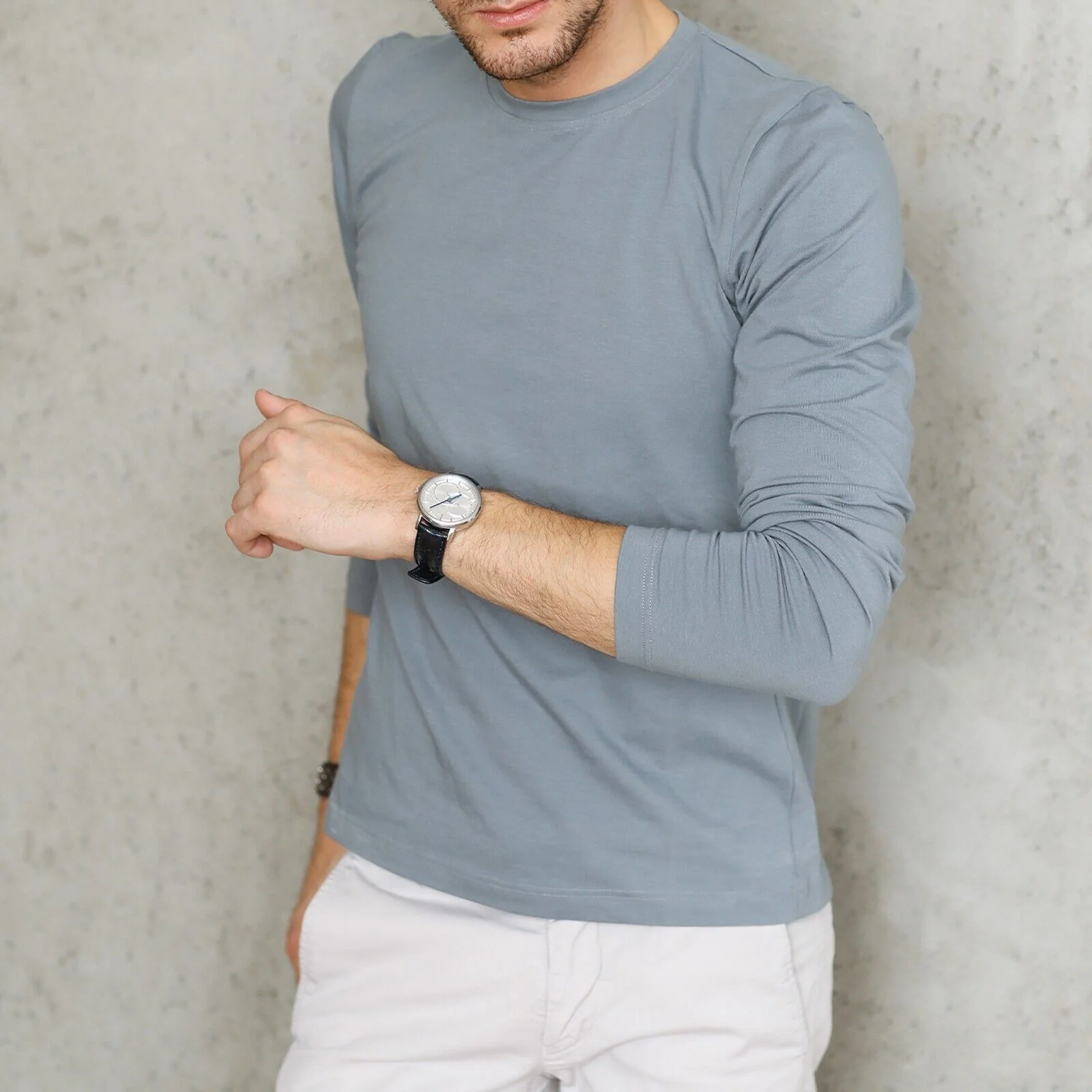 B. PERLA Set 5 Maglia Intima Uomo lana 100% LANA Manica Lunga Maglietta Termica - immagine 4