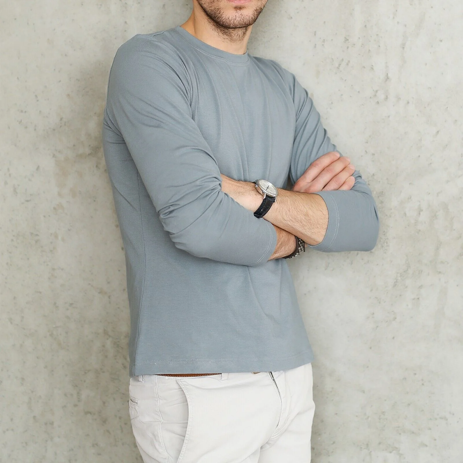 B. PERLA Set 5 Maglia Intima Uomo lana 100% LANA Manica Lunga Maglietta Termica - immagine 5