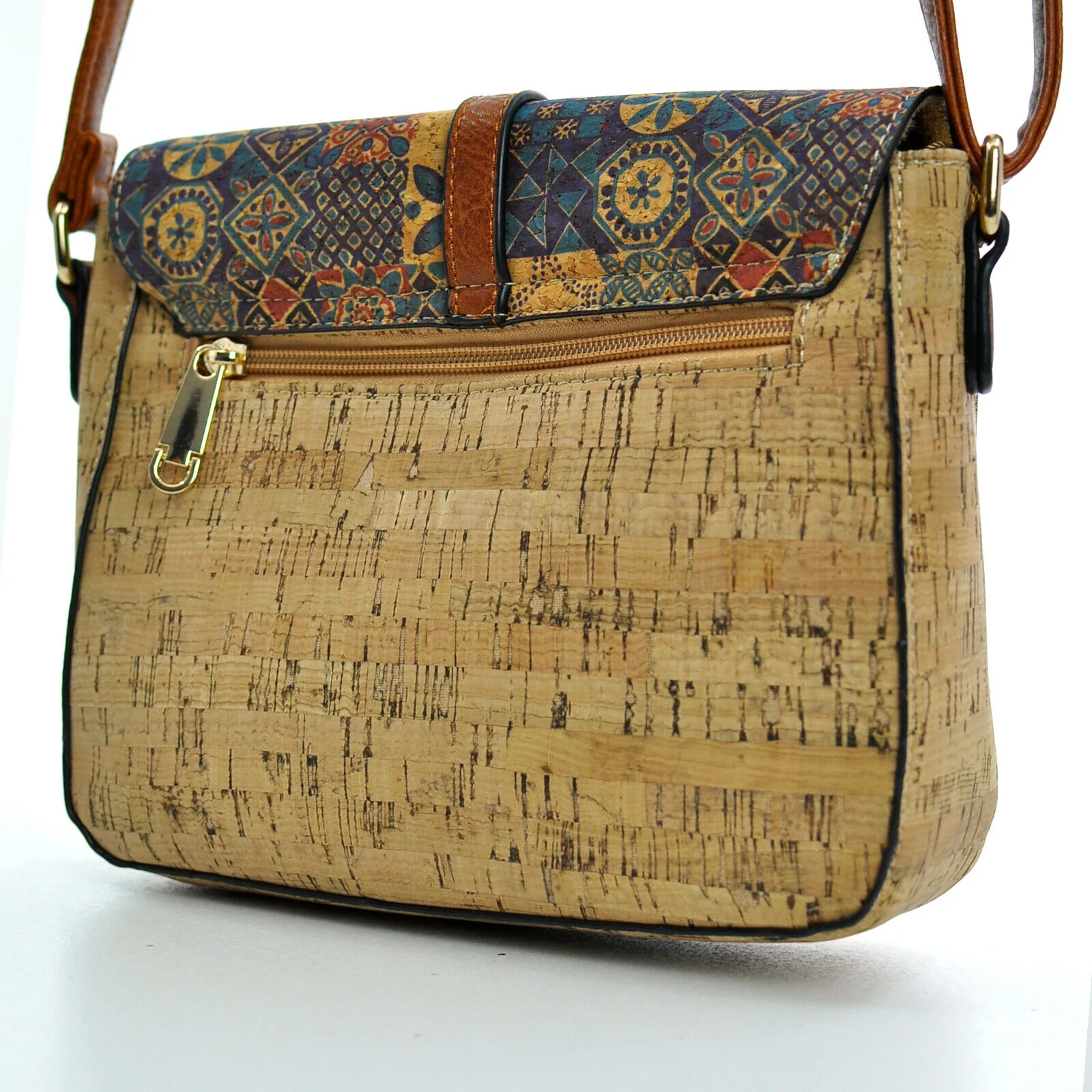 Gyoiamea borsa borsetta piccola sughero fantasia postina tracolla vintage fiori - immagine 7