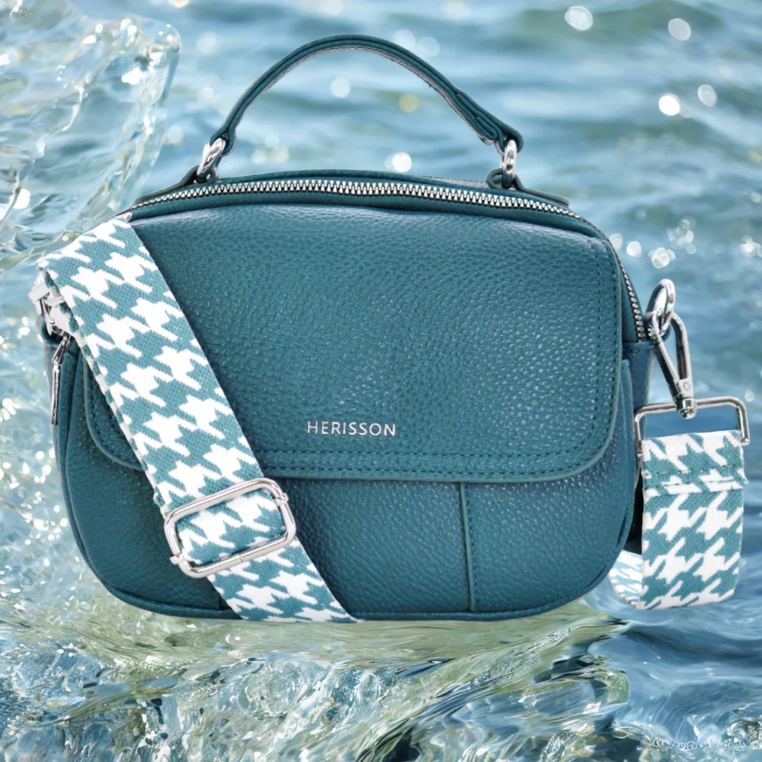 HERISSON Borsa borsetta pelle donna tracolla piccola cinghia colorata VERDE ROSA - immagine 4
