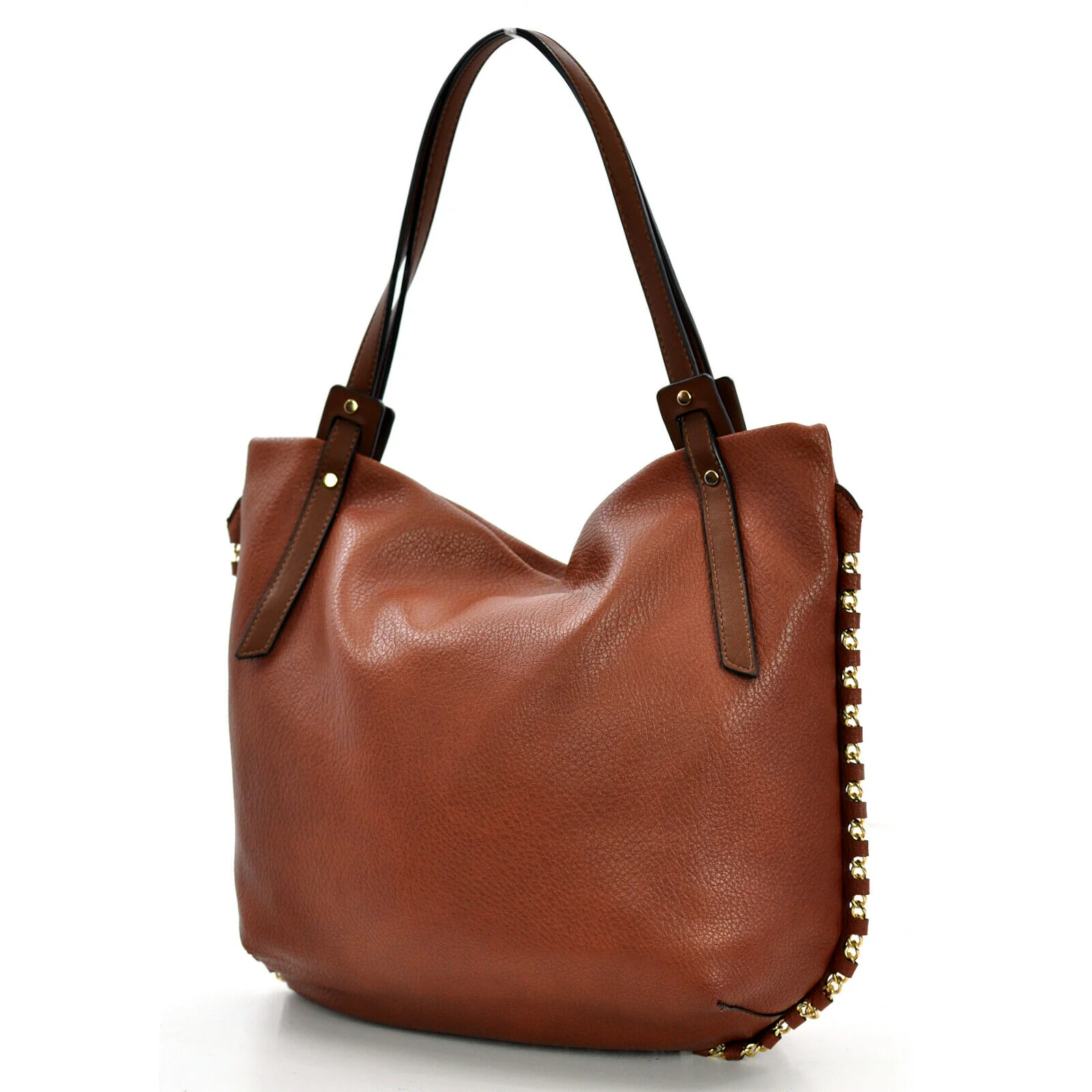 Borsa UDINE tasche zip donna pelle borchie borchiata spalla hobo morbida secchio - immagine 8