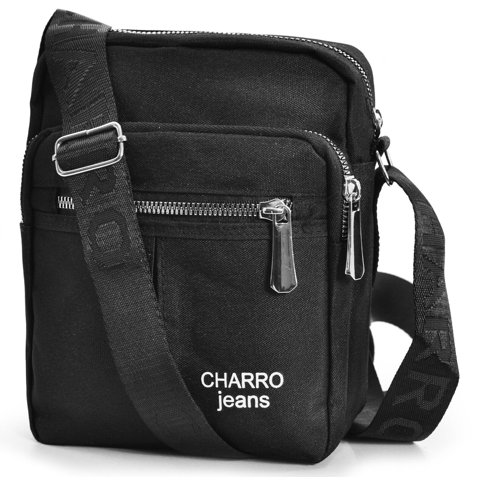 Borsello uomo firmato CHARRO nero tasche tessuto borsellino nuovo nylon sportivo - immagine 6