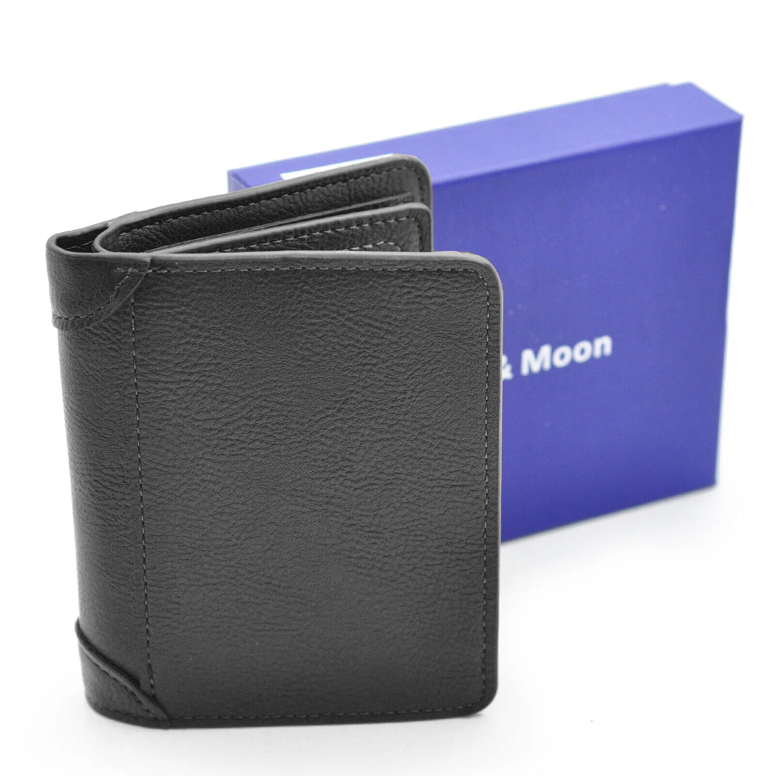 Portafoglio SUN&MOON libro banconote spicci eco pelle uomo porta carte nuovo - immagine 9
