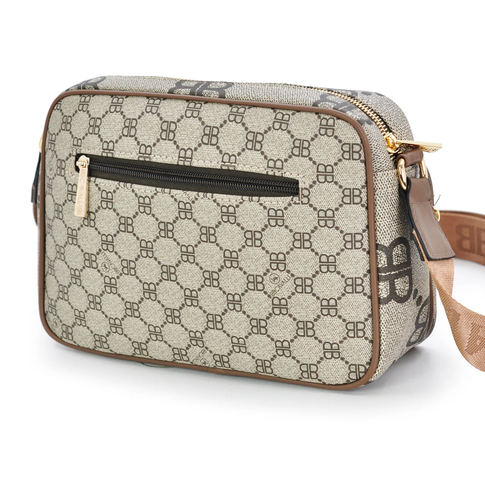 Borsa firmata Briciole borsetta beige donna logo zip tracolla fantasia piccola - immagine 4