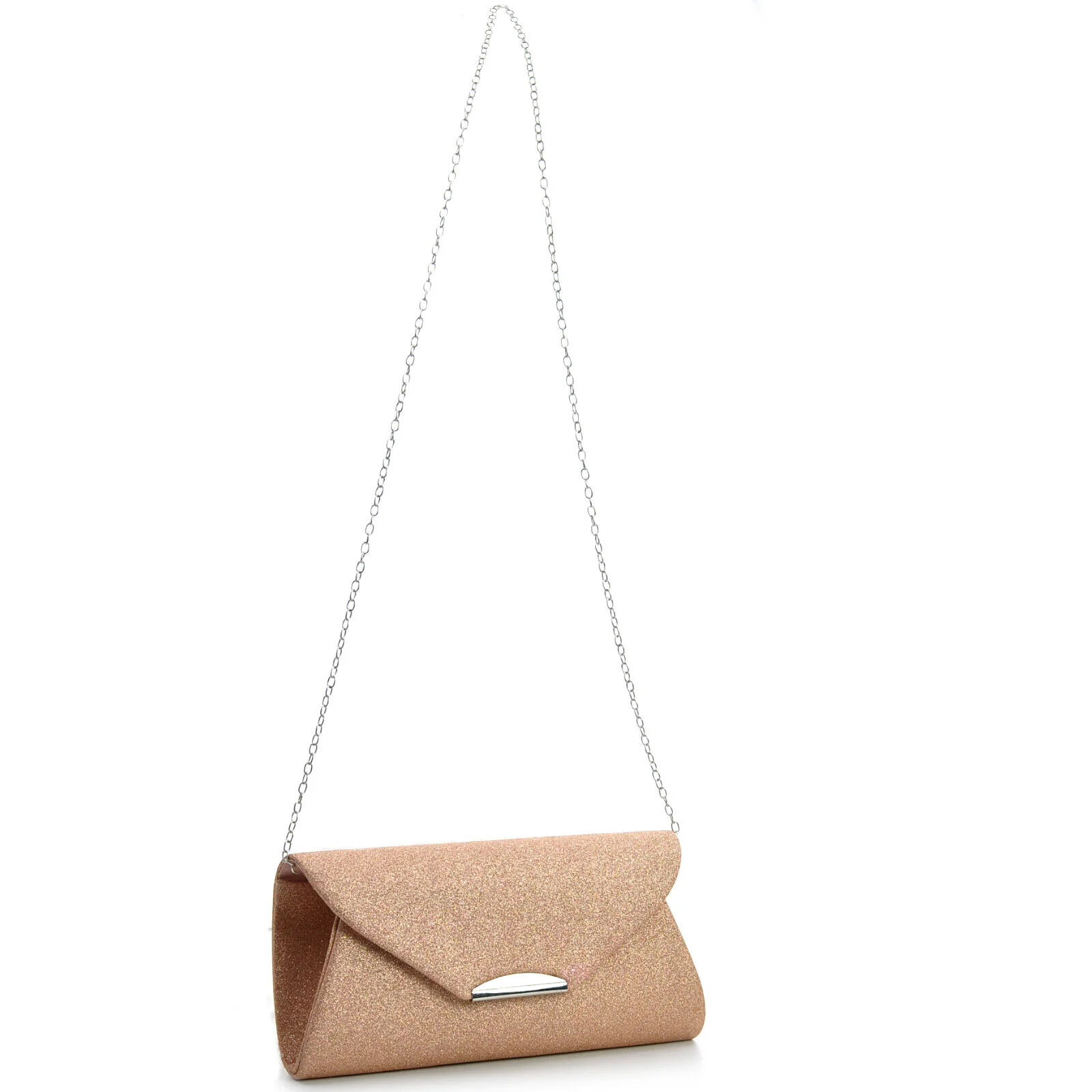 Pochette matrimoni borsetta elegante rigida cerimonia glitter strass rosa clutch - immagine 8