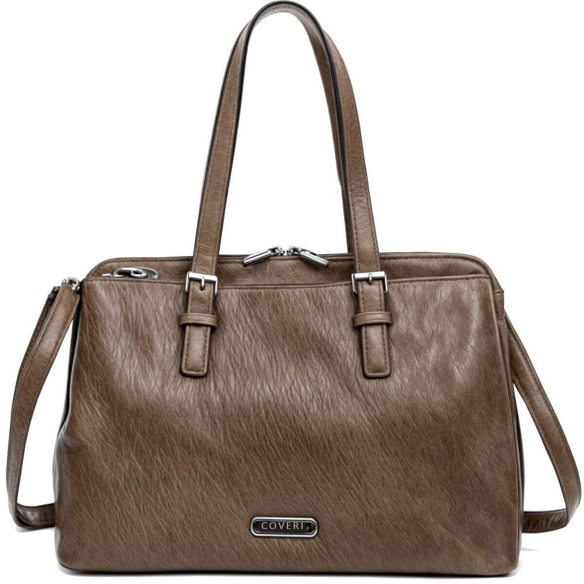 Borsa donna COVERI c. tasche pelle sacco spalla grande tracolla morbida bauletto - immagine 9