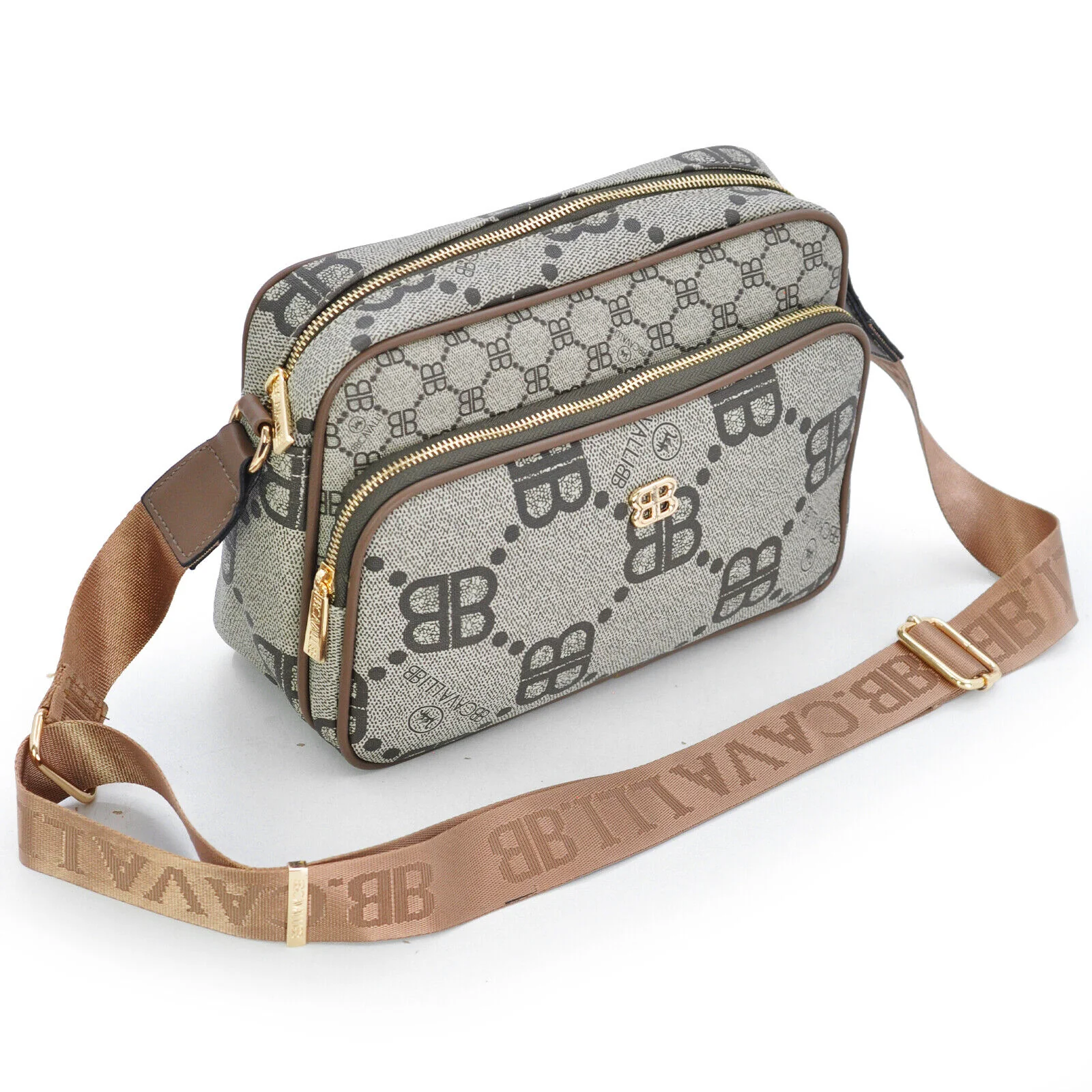 Borsa firmata Briciole borsetta beige donna logo zip tracolla fantasia piccola - immagine 8