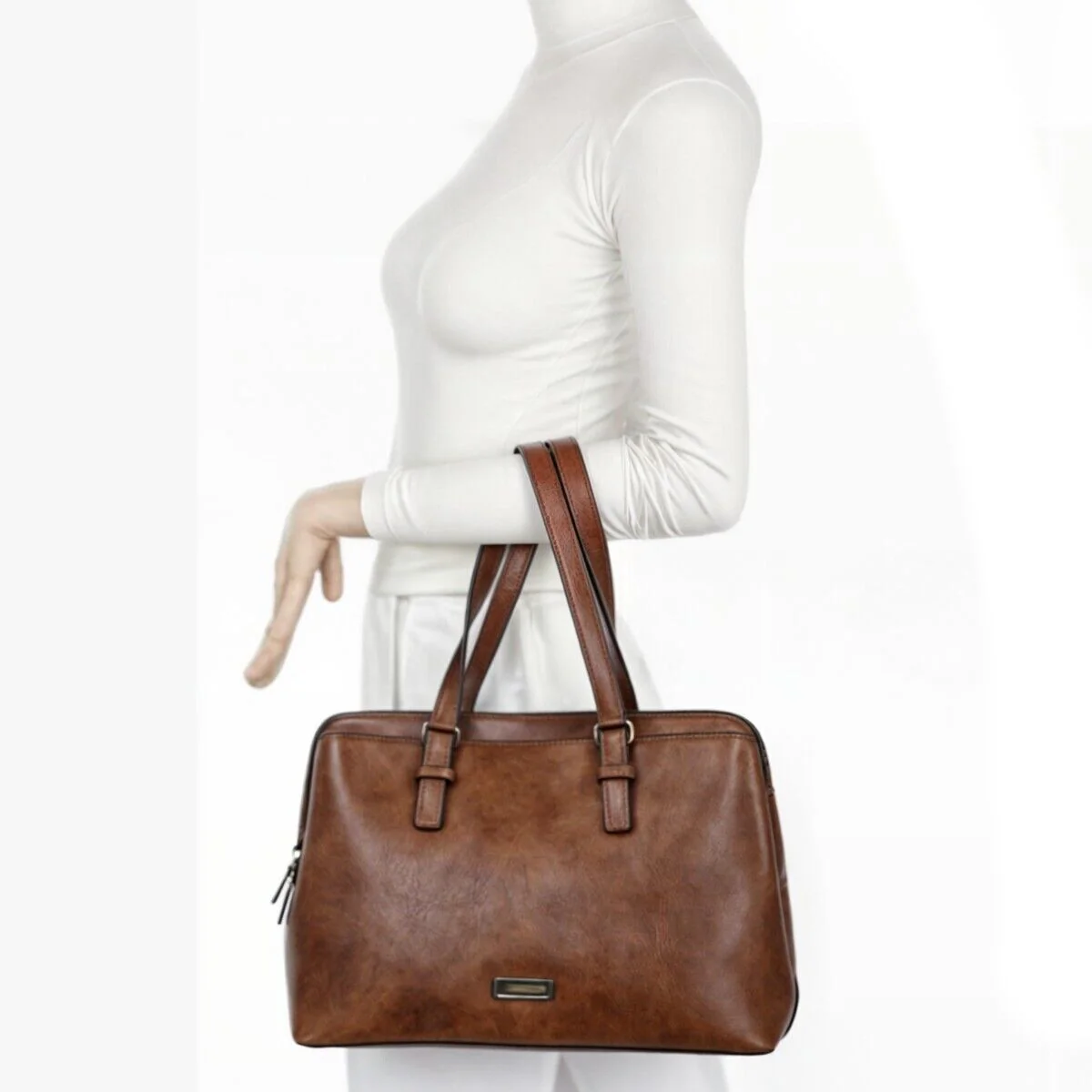 Borsa donna COVERI c. tasche pelle sacco spalla grande tracolla morbida bauletto - immagine 5