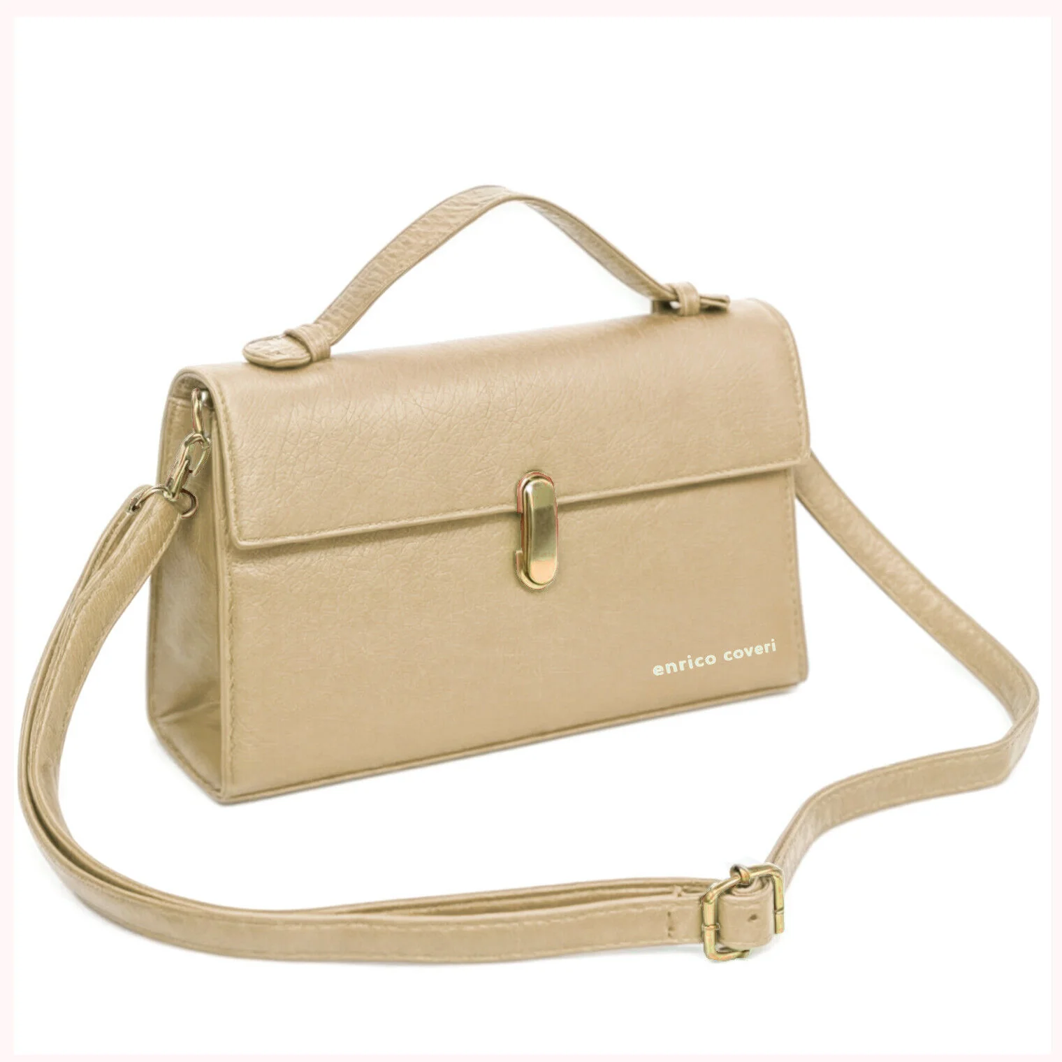 Borsa firmata ENRICO COVERI borsetta piccola rigida elegante nuova tracolla rosa - immagine 9