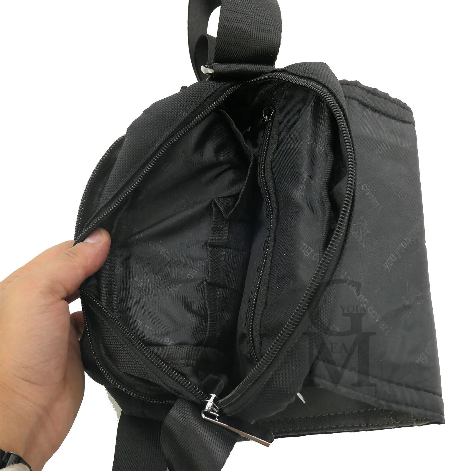 Borsello nuovo nylon pelle vintage grigio tessuto impermeabile uomo tracolla - immagine 4