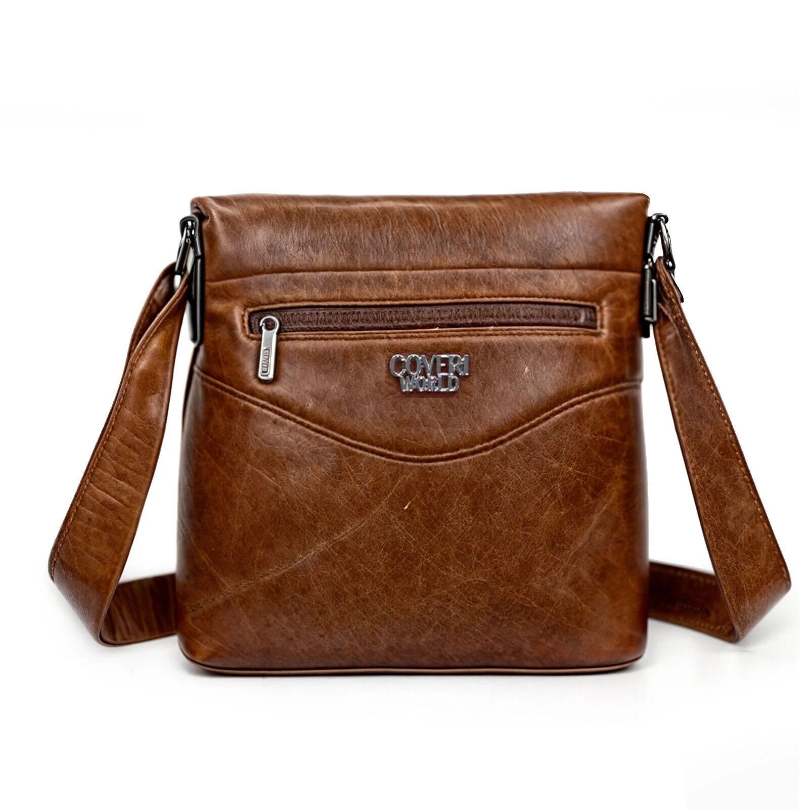Borsello nuovo Uomo COVERI Borsa a Tracolla in Pelle Grande elegante moda Lavoro - immagine 8