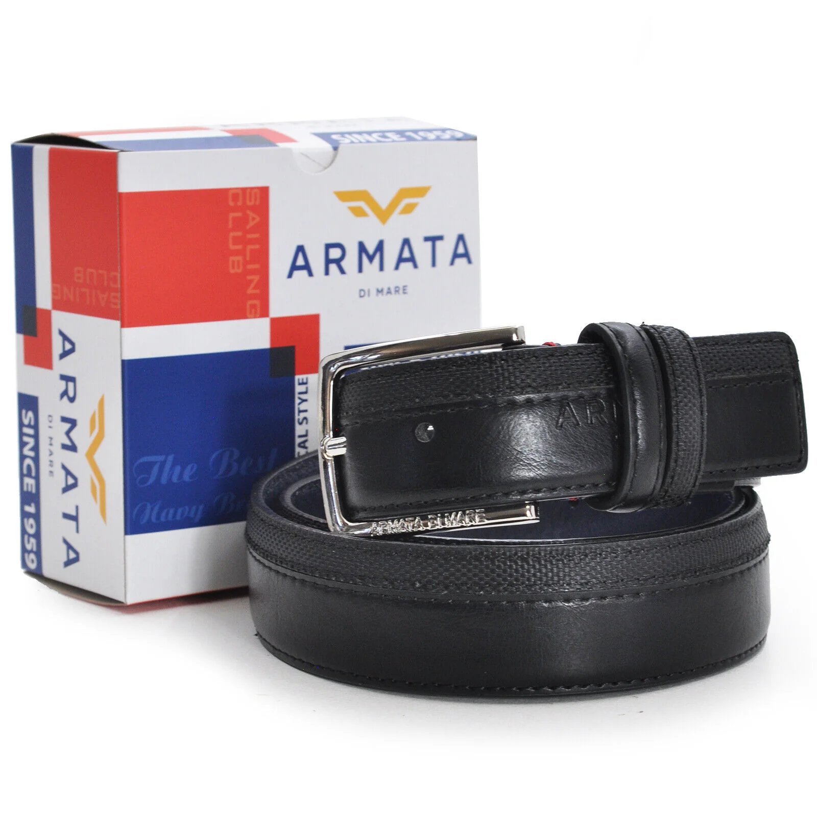 Cintura uomo firmata ARMATA DI MARE Cinta 3,8cm + busta regalo Casual semplice - immagine 8
