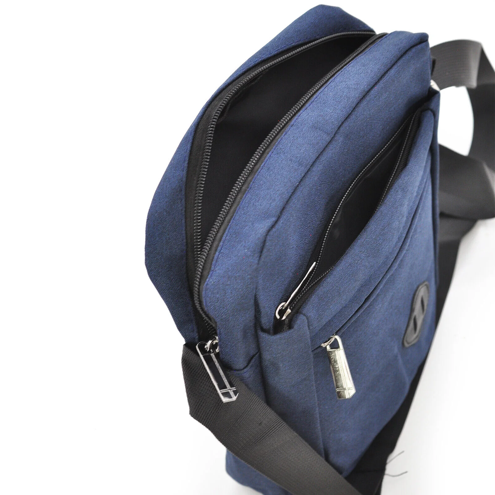 Borsello tessuto firmato GM borsello BLU nuovo nero uomo grande tracolla sport - immagine 7