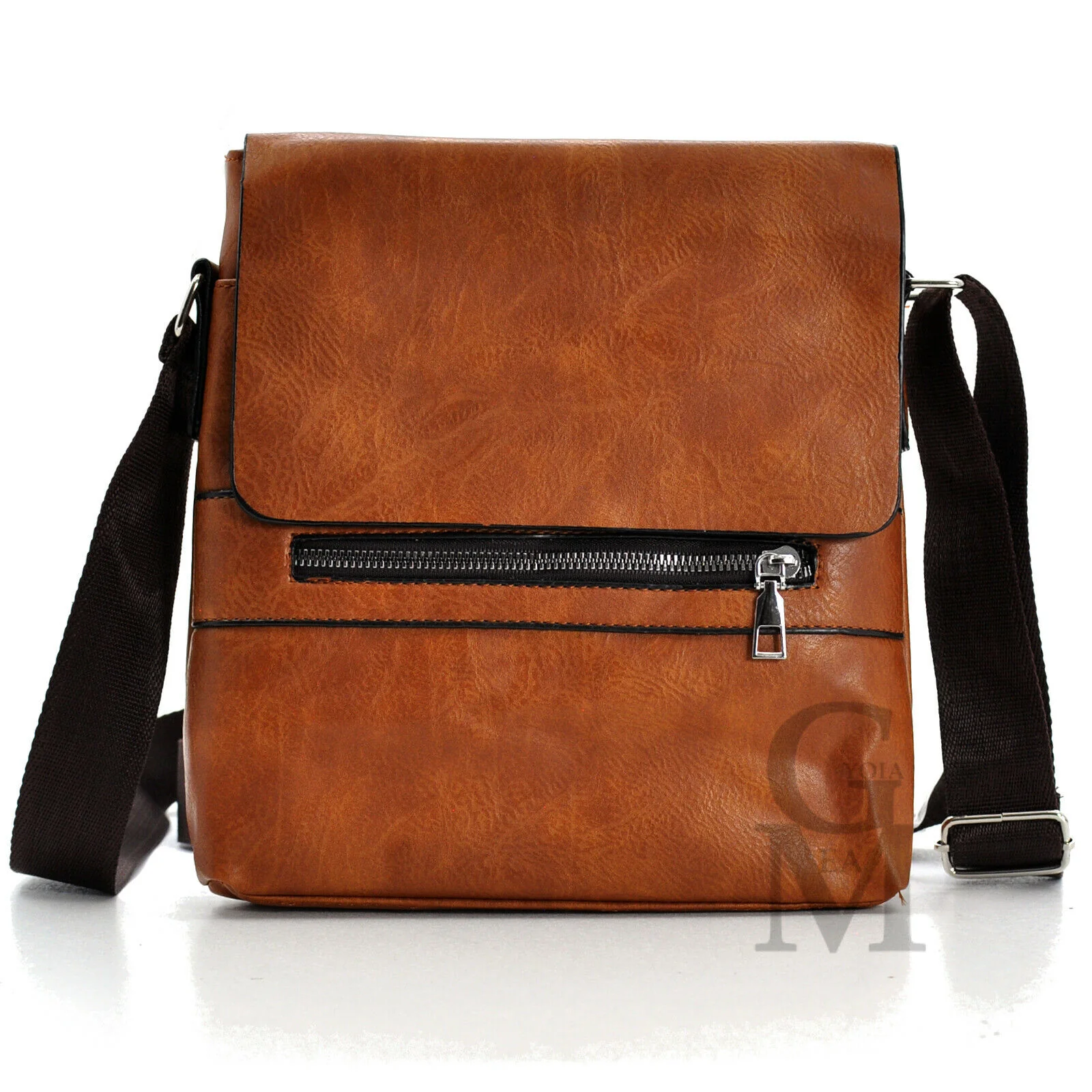 Gyoiamea borsello nuovo uomo elegante pelle tracolla spalla marrone grande ipad - immagine 4