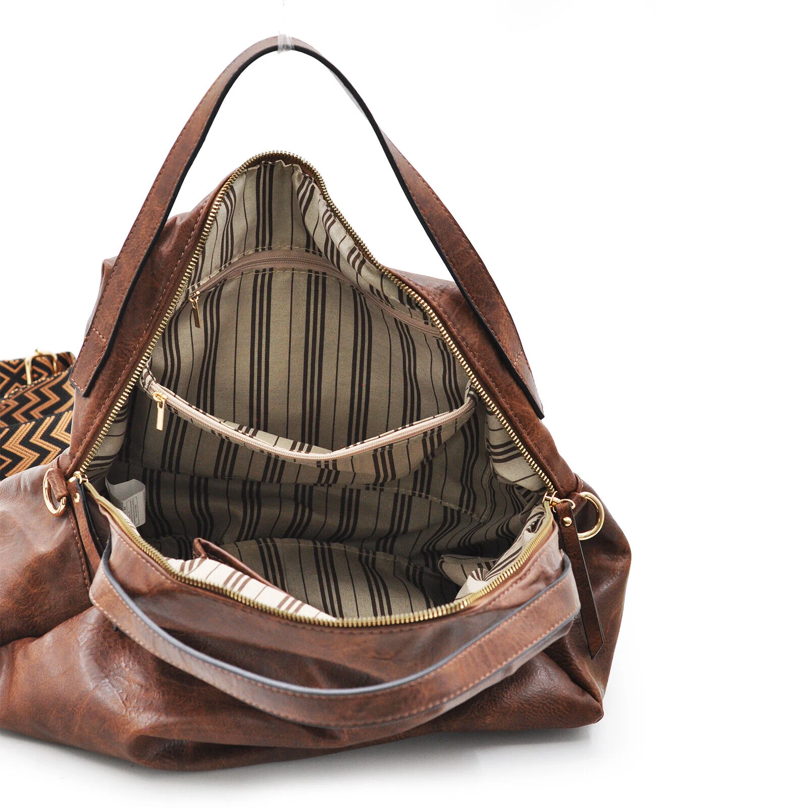 Borsa donna gyoiamea pellevegan baule venata bauletto capiente morbida ufficio nuovo - immagine 6