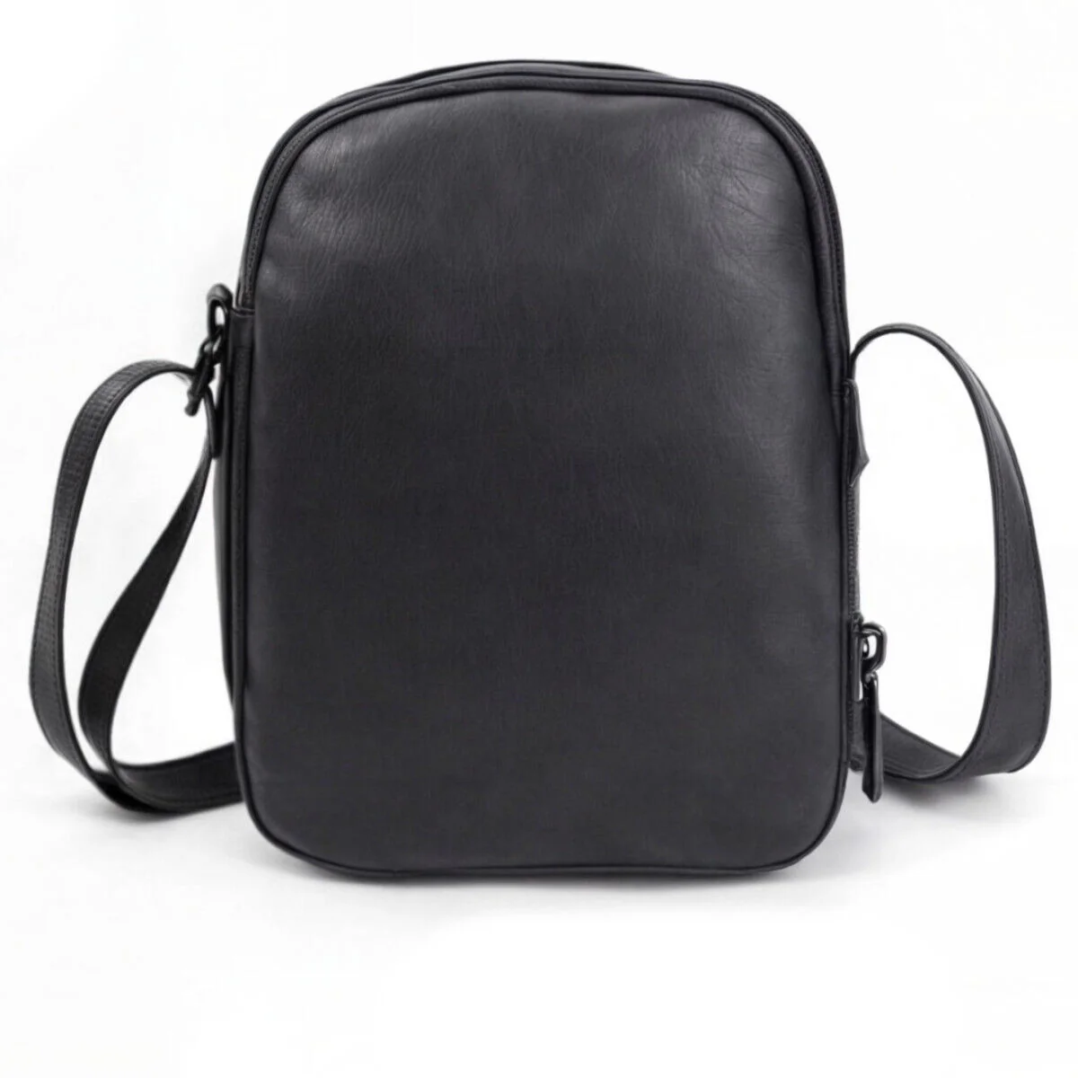 Borsello griffato capiente multi tasche uomo signore pelle tracolla marrone - immagine 3