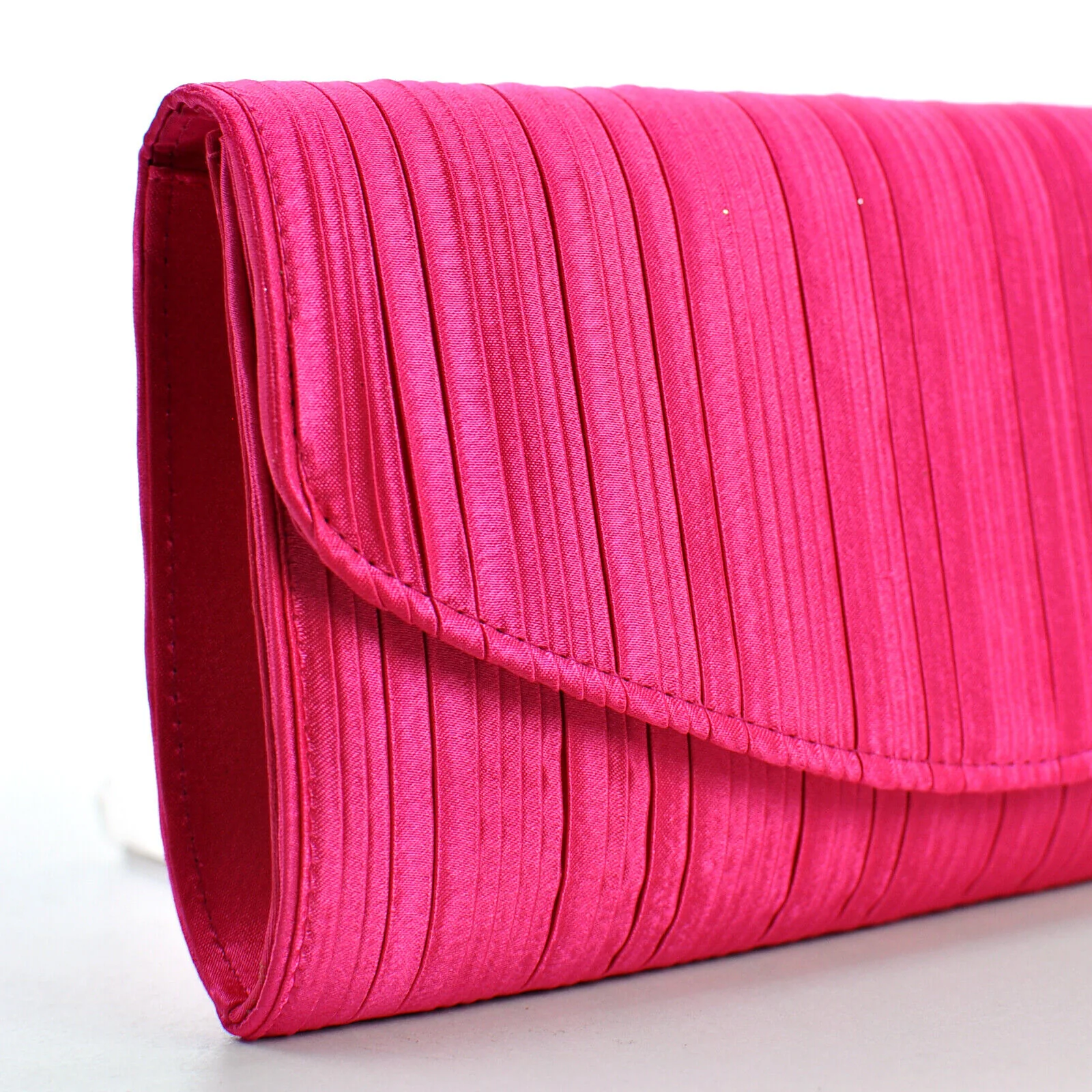GM Pochette bustina borsetta elegante rigida cerimonia clutch FUXIA ROSA GIALLA - immagine 5