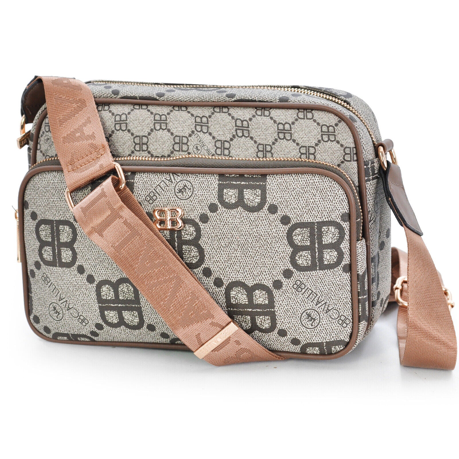 Borsa firmata Briciole borsetta beige donna logo zip tracolla fantasia piccola - immagine 9