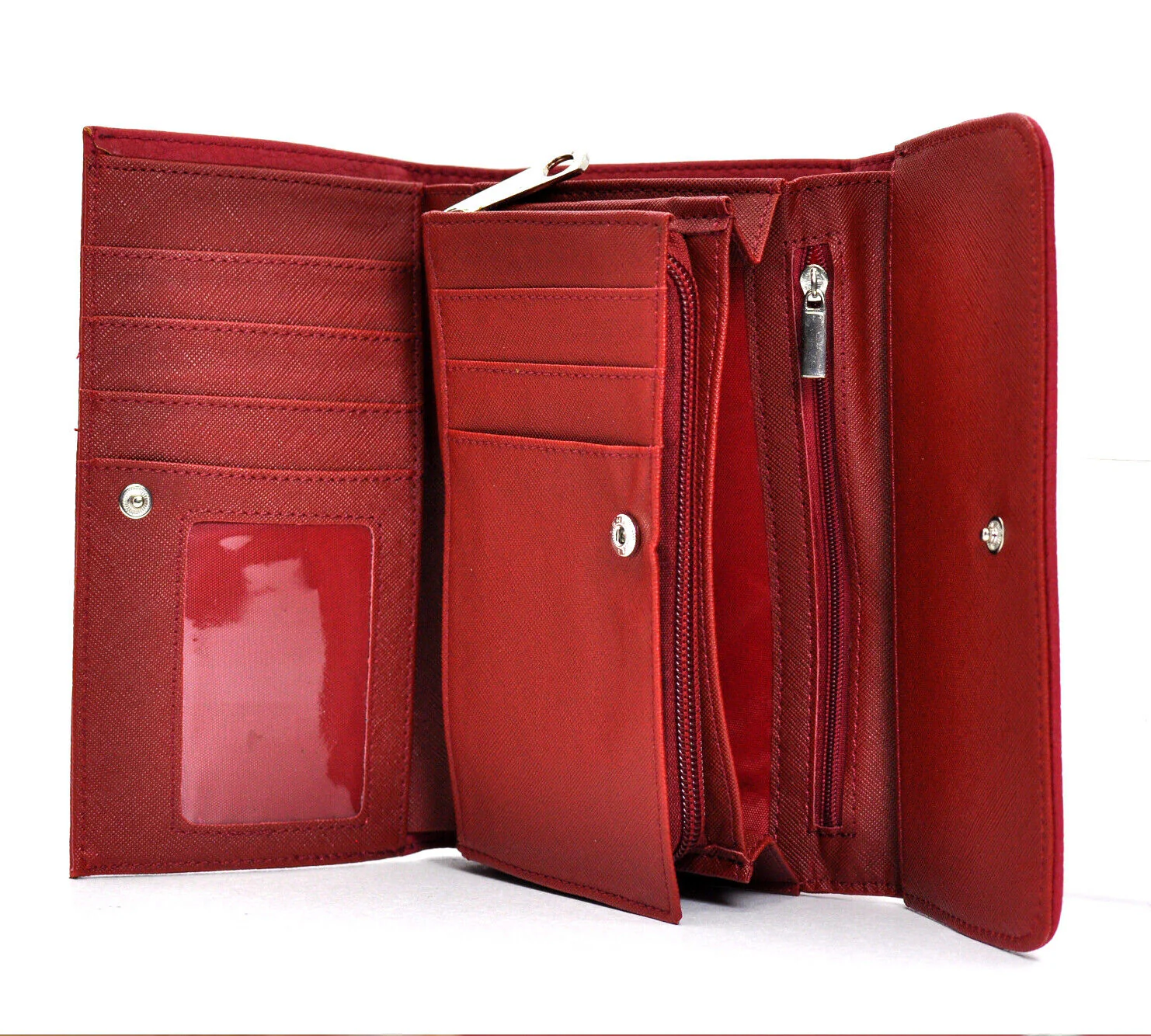 Portafoglio da Donna Grande in eco Pelle Cerniera Zip Portamonete carte credito - immagine 6