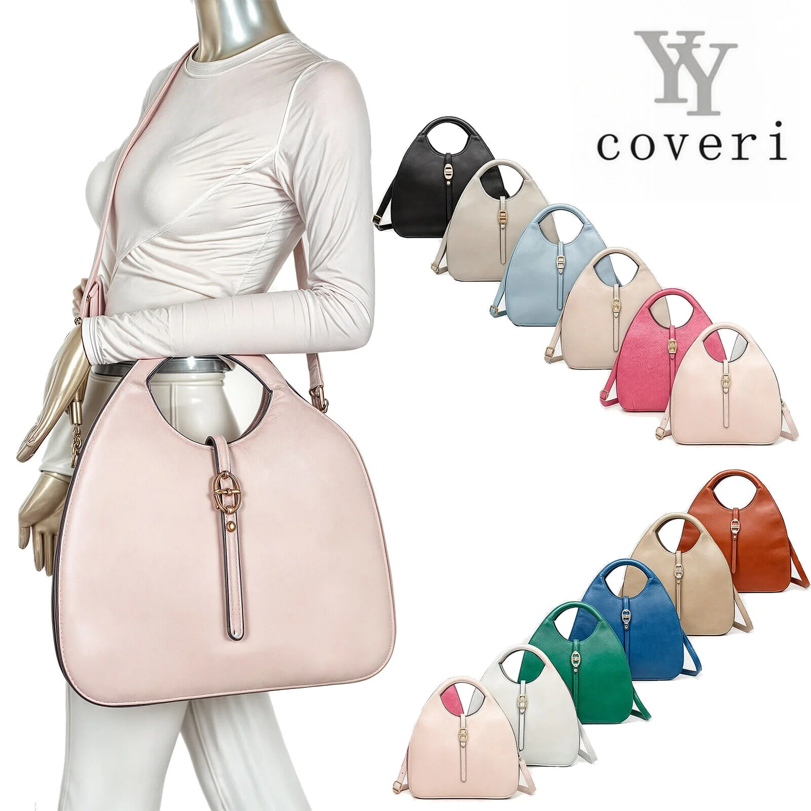 Borsa sacco hobo Coveri spalla hobo sacco donna tracolla nuova capiente morbida - immagine 8