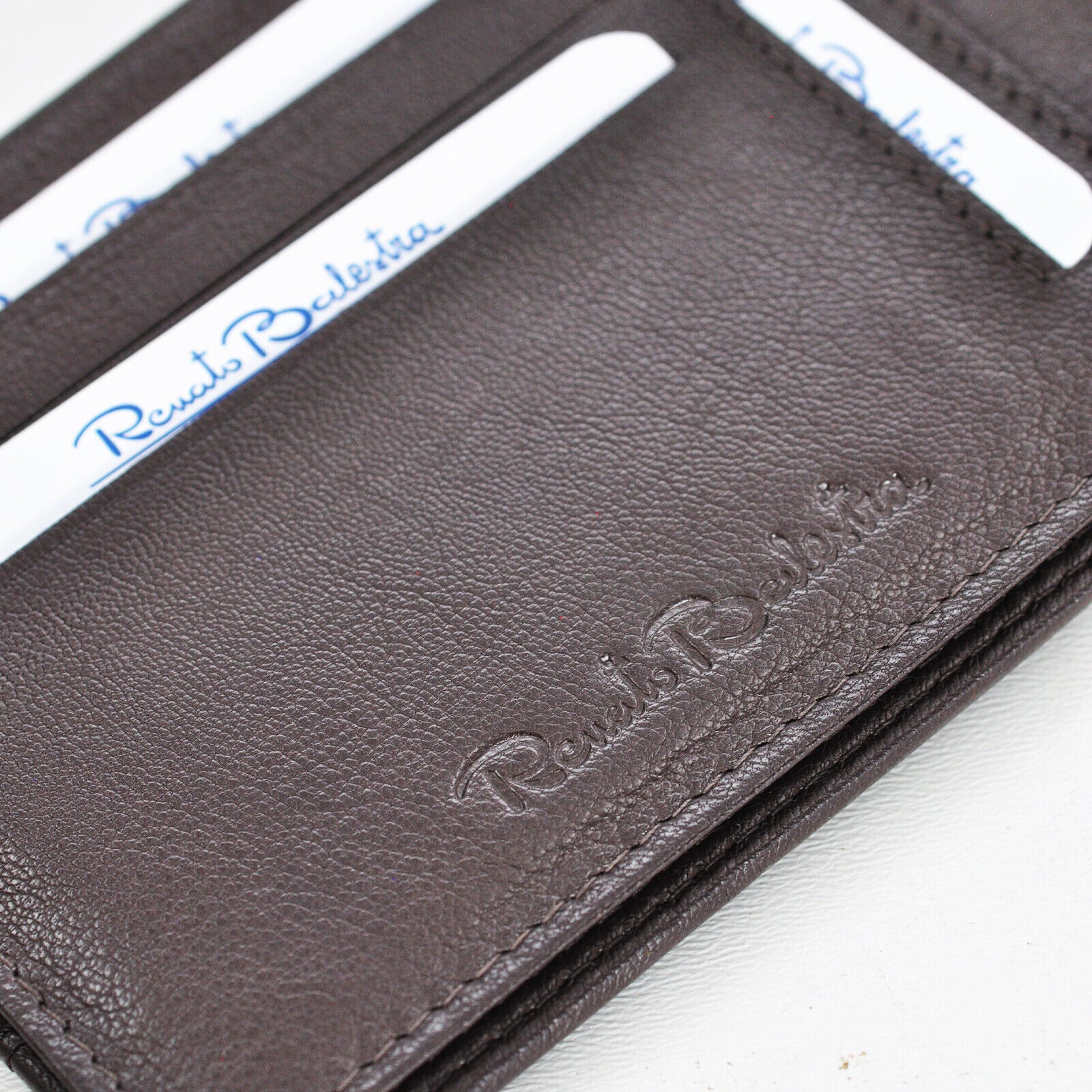 Portafoglio Vera pelle RENATO BALESTRA protezione RFID uomo porta carte marrone - immagine 4
