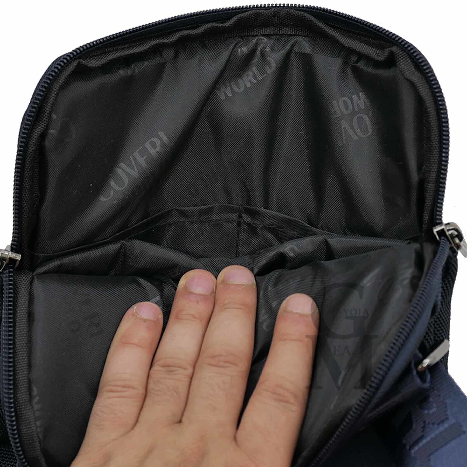 Borsello sottile borsellino elegante impermeabile sottile blu nylon sportivo - immagine 5
