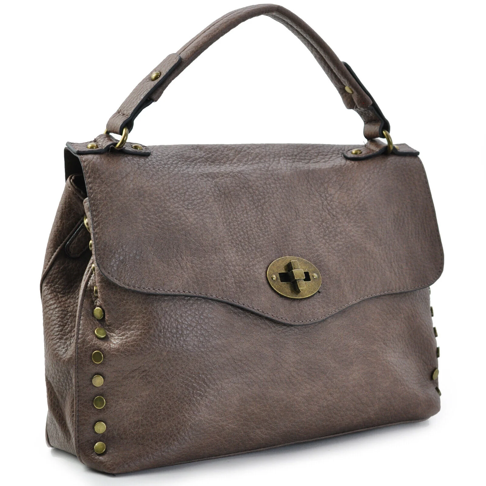 Borsa cartella Gyoiamea firmata borchie spalla donna vintage pelle particolare - immagine 3