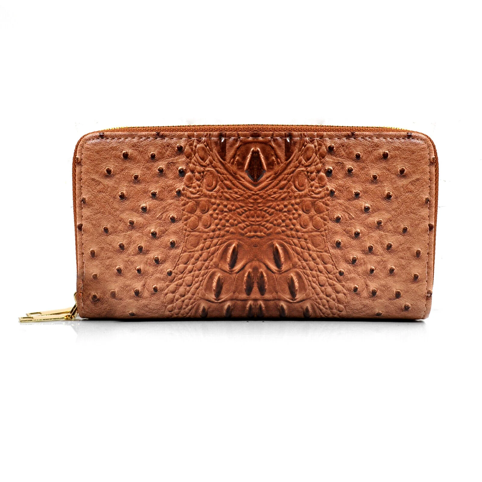 Portafoglio donna pelle coccodrillo squame tasche alligatore moda carte cerniera - immagine 3
