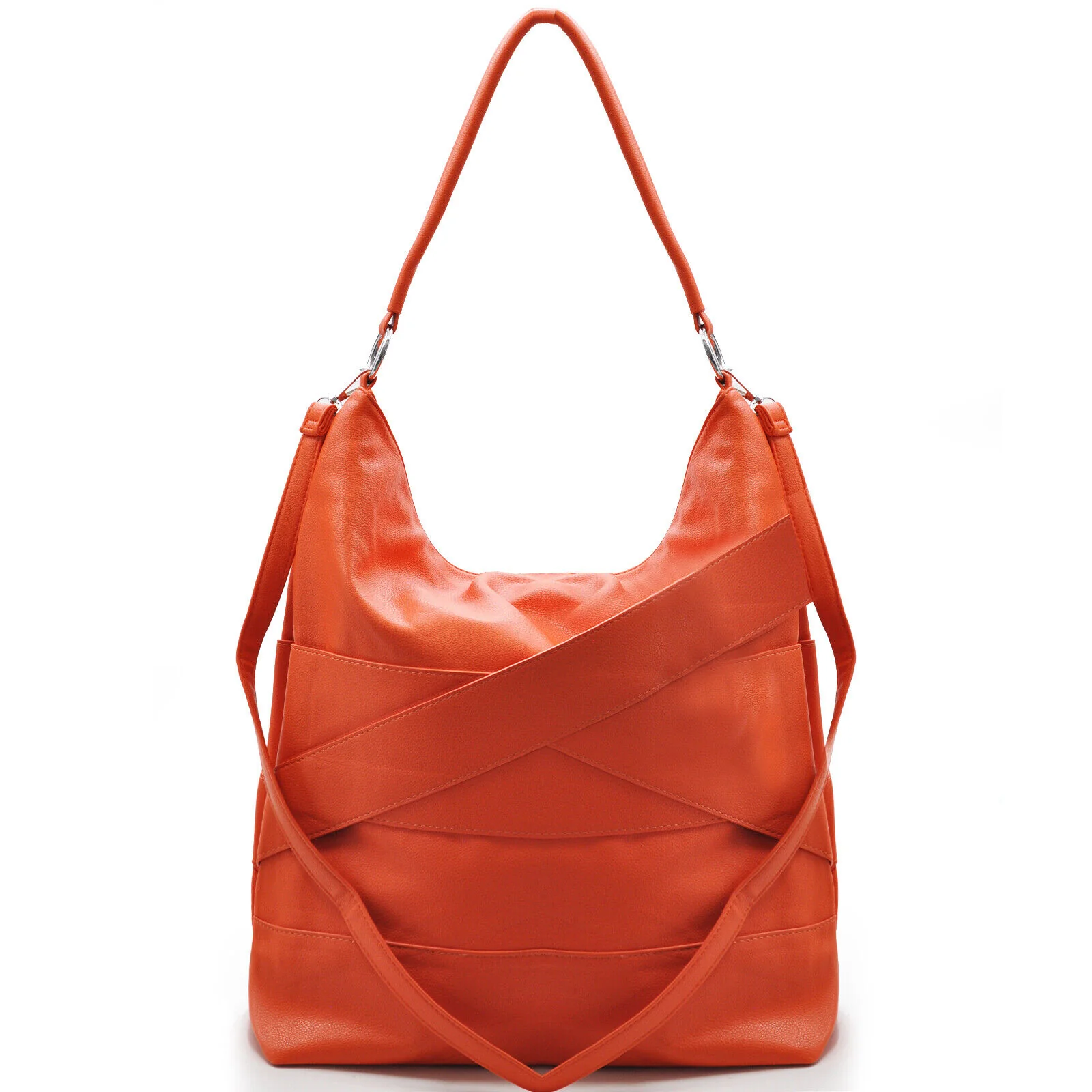 Borsa GM donna pelle mono manico intrecciata hobo capiente sacco grande spalla - immagine 8