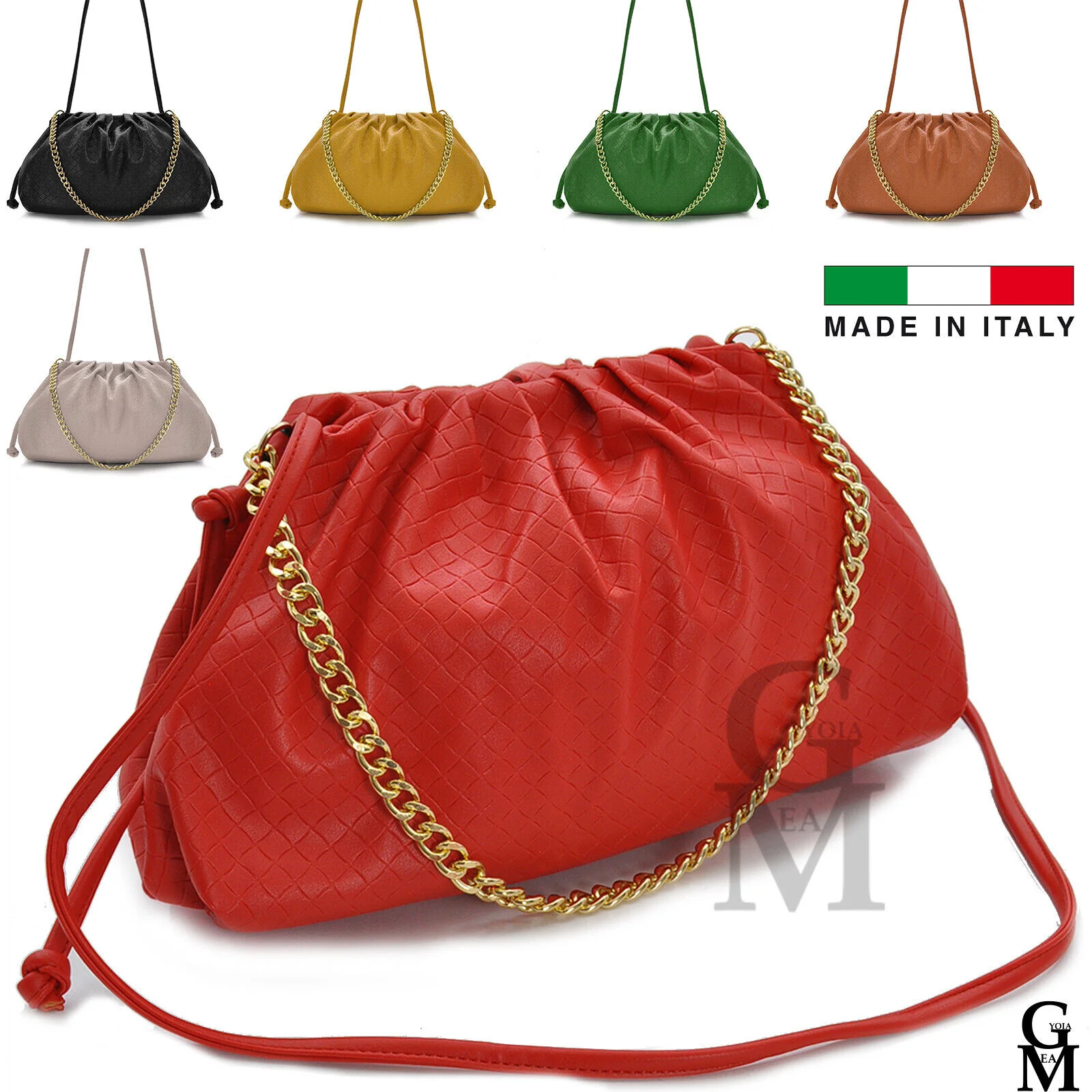 GM borsa nuvola pouch piccola donna elegante casual tracolla catena pelle zip - immagine 2
