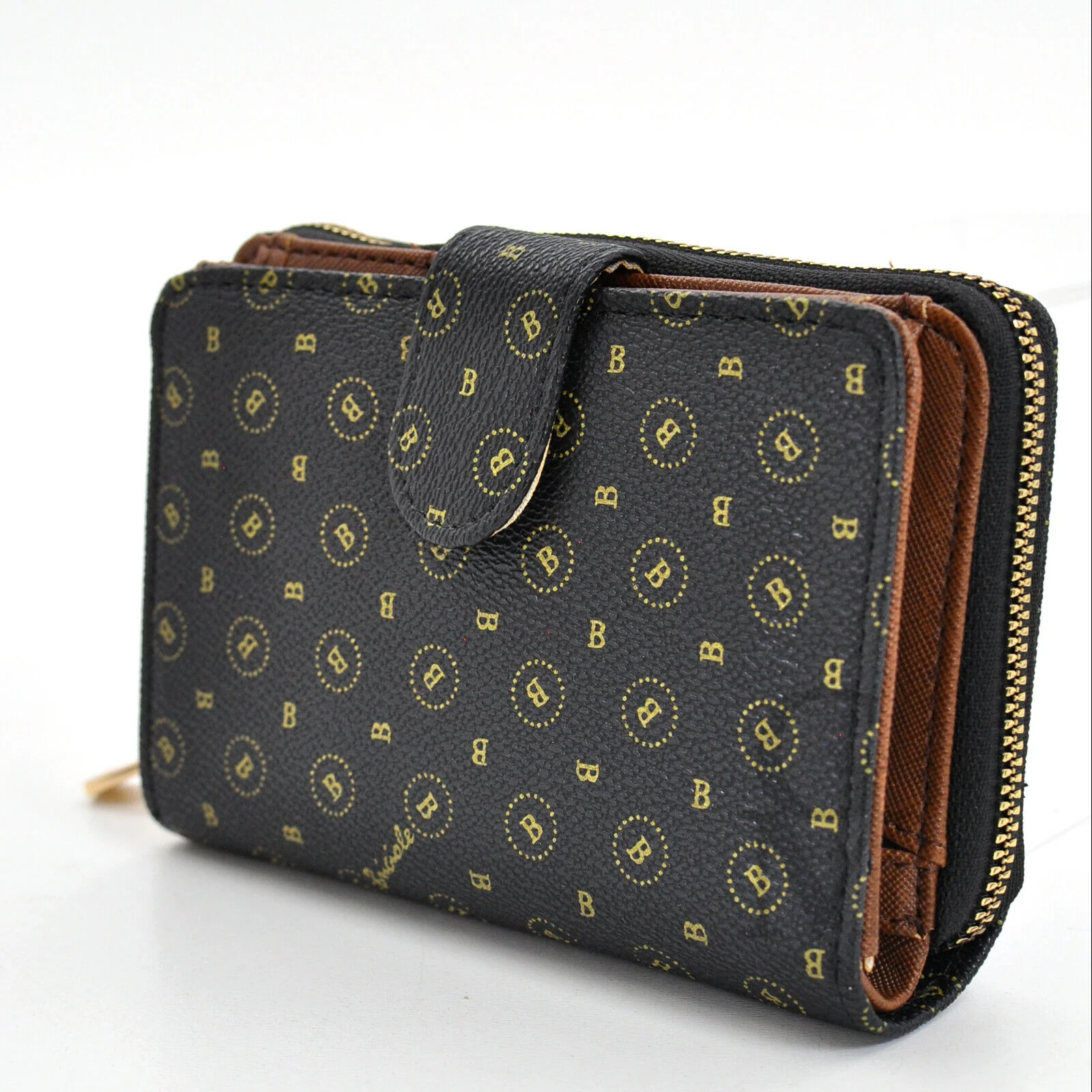 Portafoglio B. firenze Donna elegante Grande Pelle Zip Portamonete carte credito - immagine 4