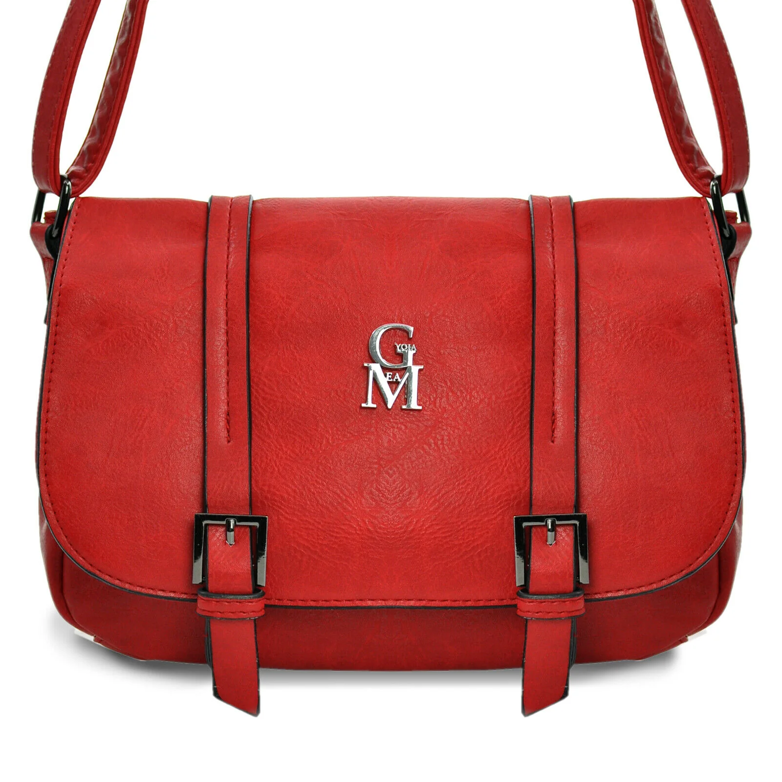 Borsa uomo donna fibbie vintage pelle cuoio scuola militare tracolla postina new - immagine 6
