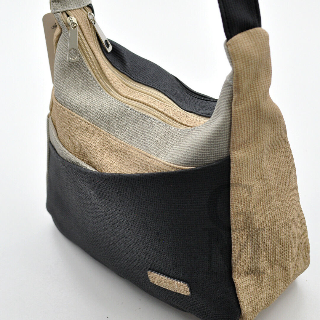 Borsa X spalla multi tasche casual capiente lavoro morbida donna tracolla grande - immagine 5