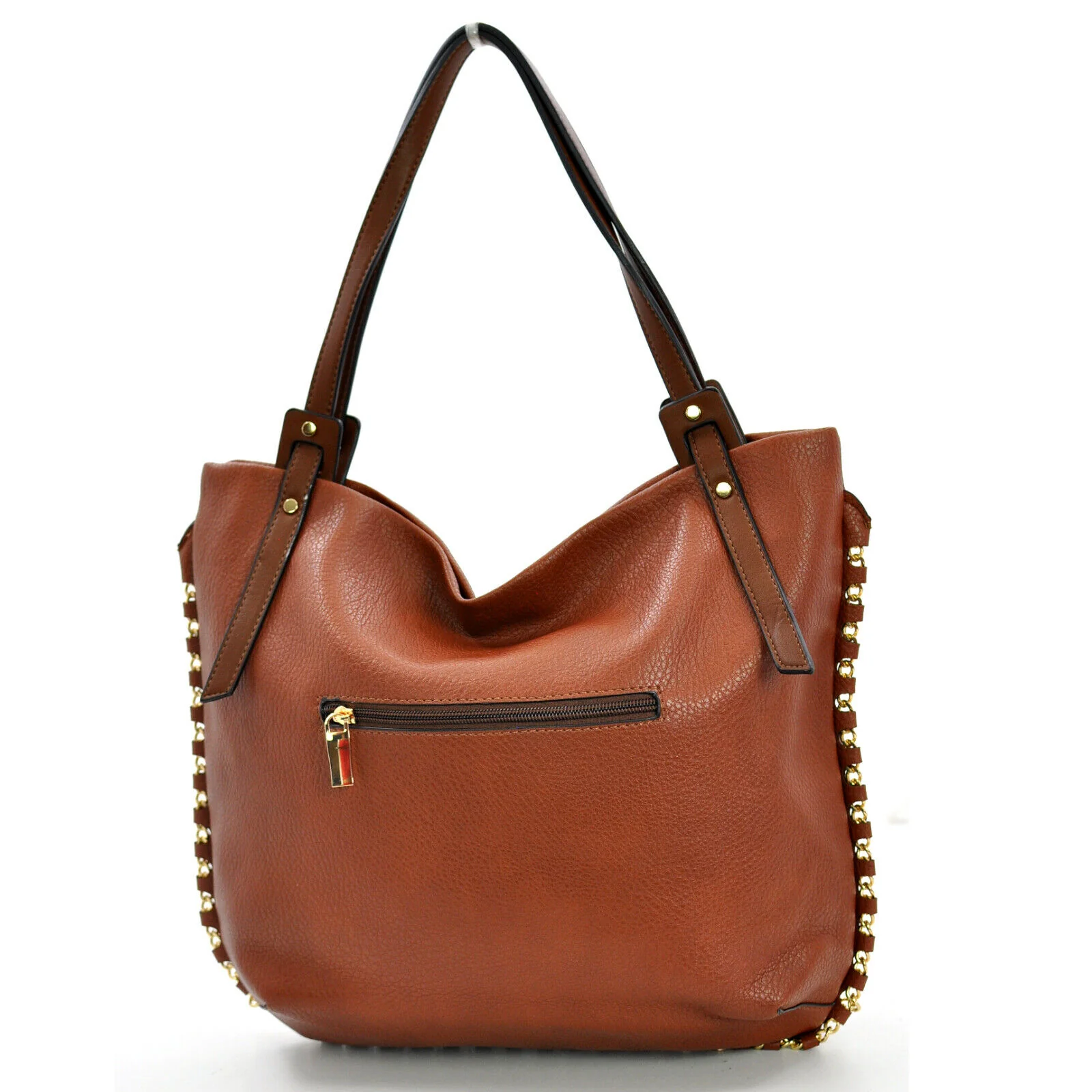 Borsa UDINE tasche zip donna pelle borchie borchiata spalla hobo morbida secchio - immagine 9